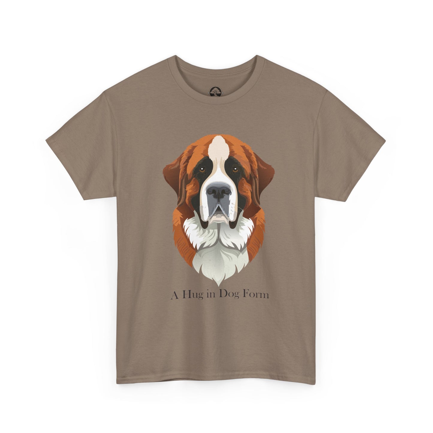 Camiseta unisex de algodón grueso con diseño de San Bernardo: Un abrazo en forma de perro