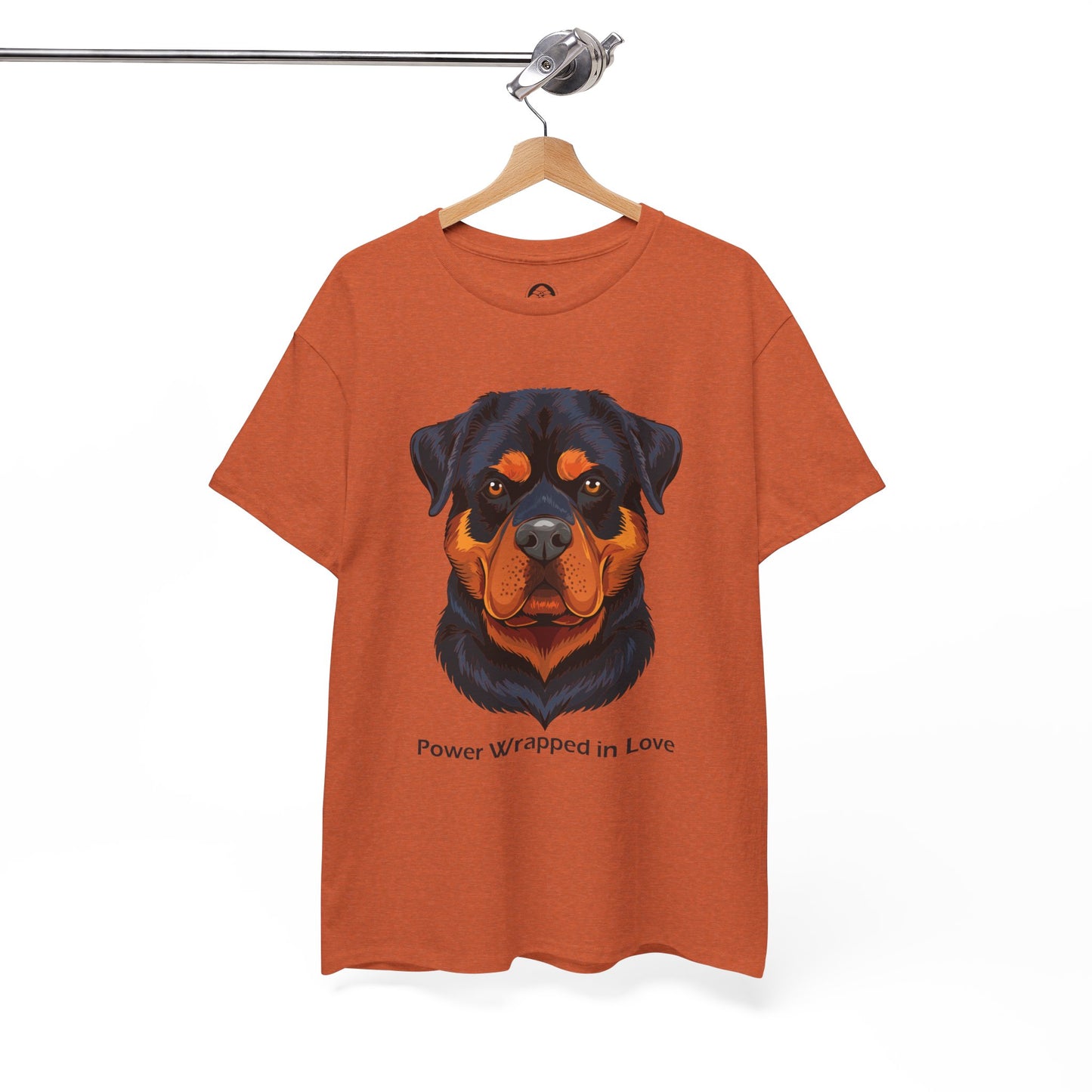 Camiseta unisex de algodón grueso Rottweiler - Power Wraped in Lover