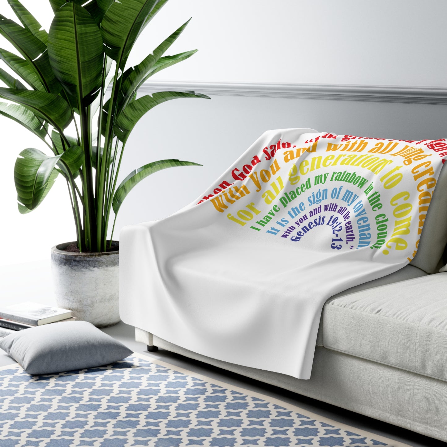 Manta de sherpa inspiradora con diseño de arcoíris: un regalo acogedor para cualquier ocasión.