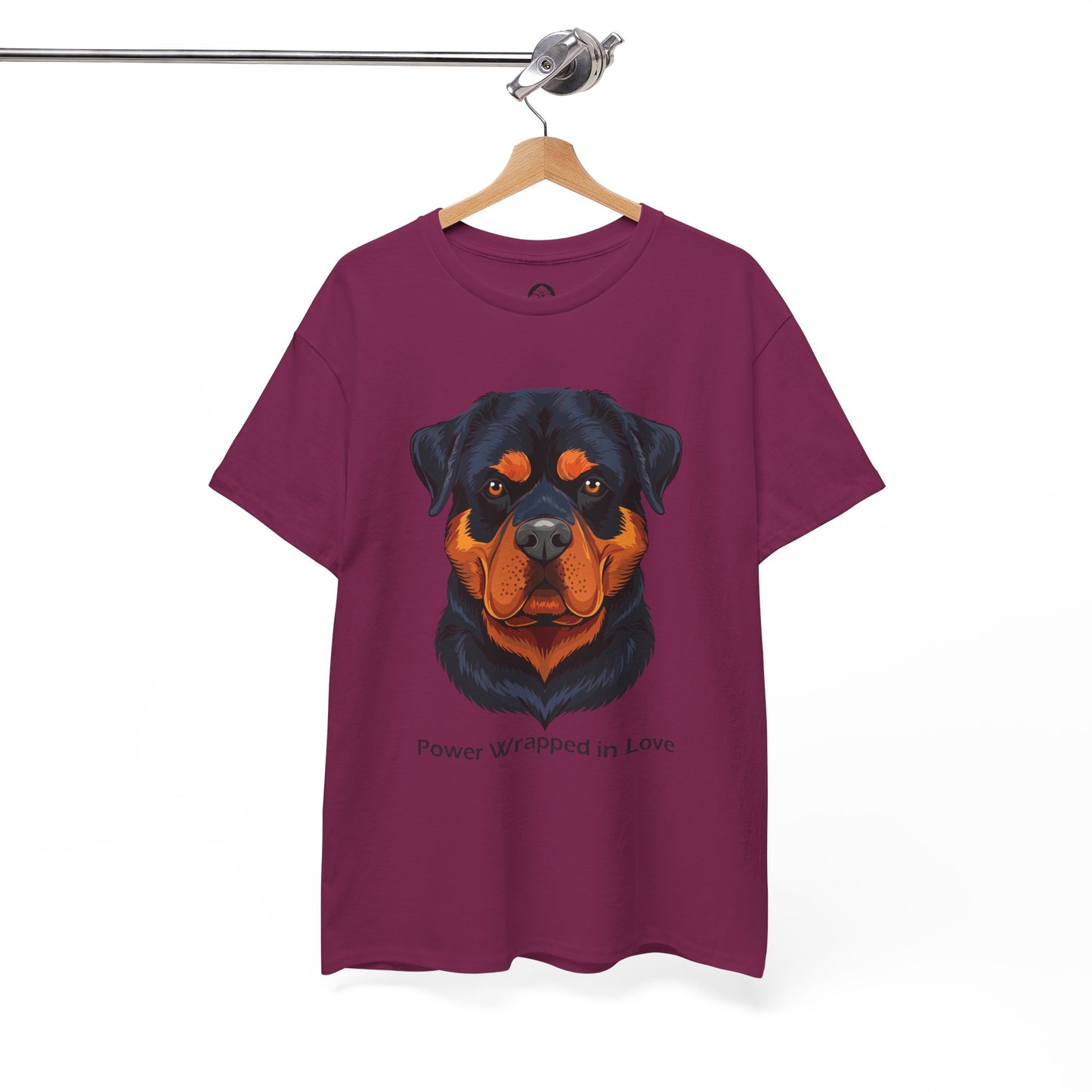 Camiseta unisex de algodón grueso Rottweiler - Power Wraped in Lover