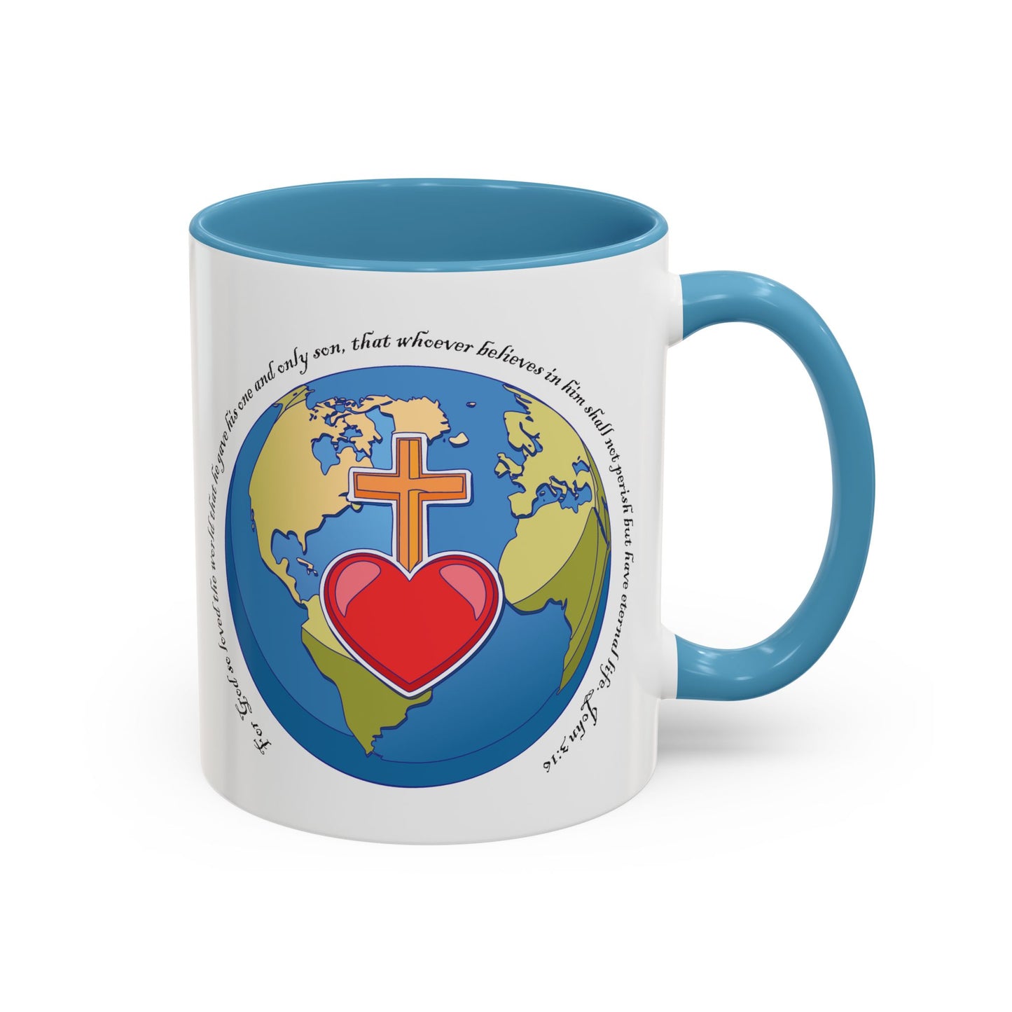 Taza de café con acento inspirador: diseño de fe y amor, perfecta para la motivación diaria.
