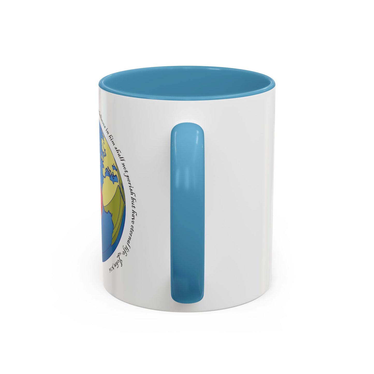 Taza de café con acento inspirador: diseño de fe y amor, perfecta para la motivación diaria.