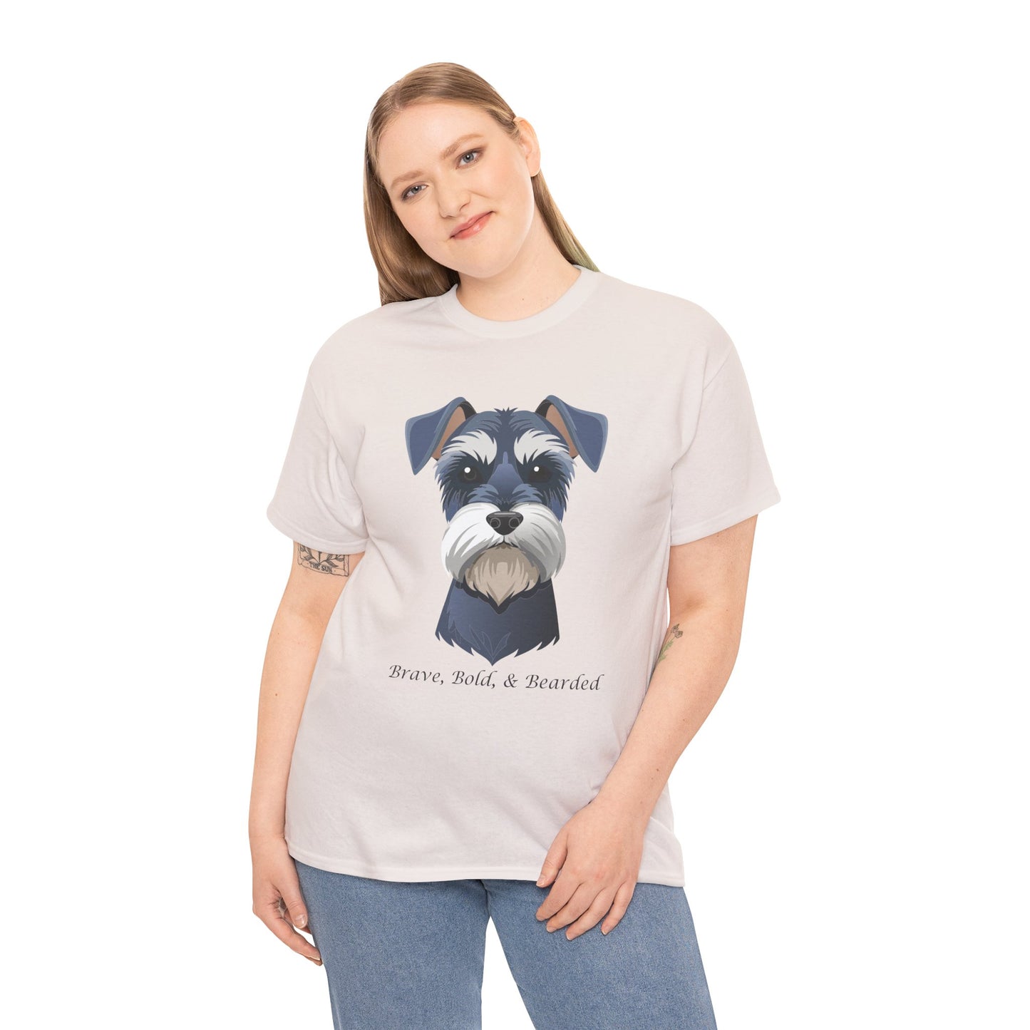 Miniature Schnauzer - Brave, Bold & Bearded Unisex Heavy Cotton T-Shirt