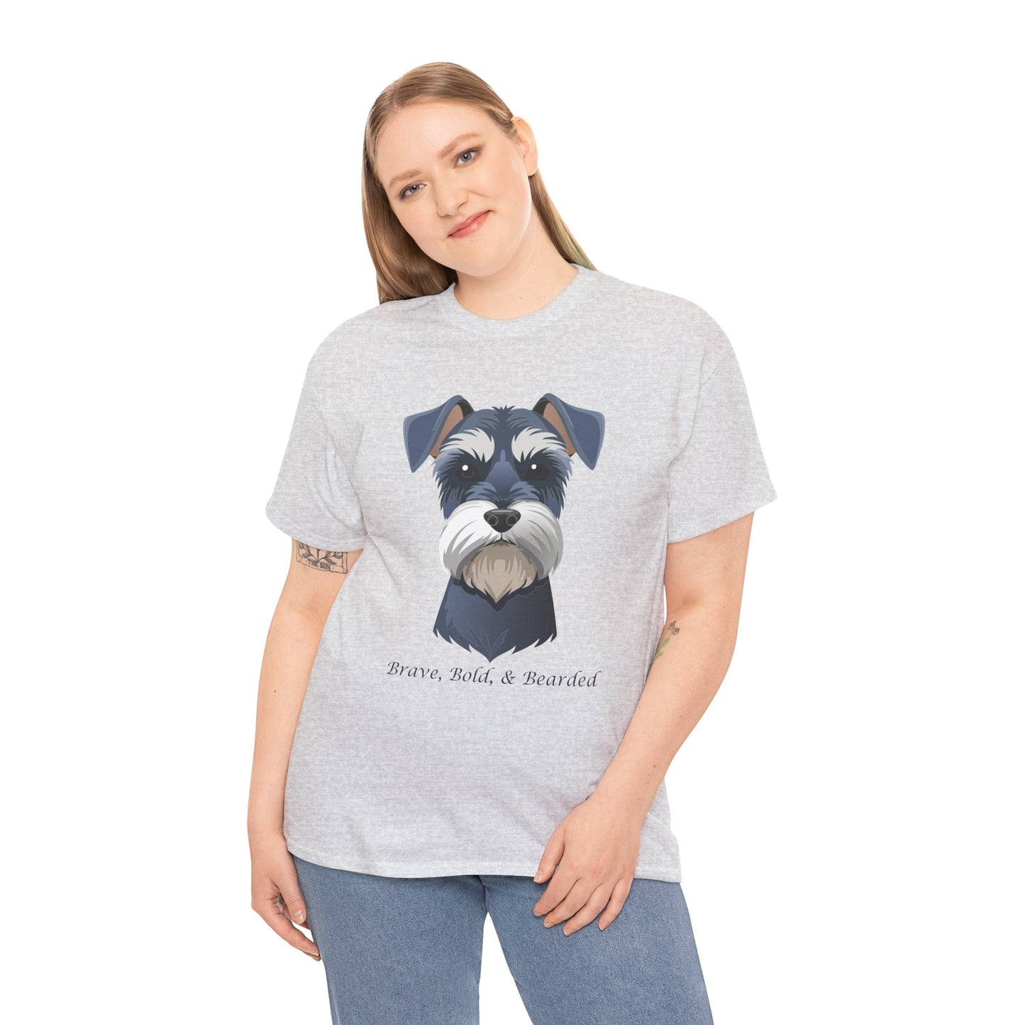 Miniature Schnauzer - Brave, Bold & Bearded Unisex Heavy Cotton T-Shirt
