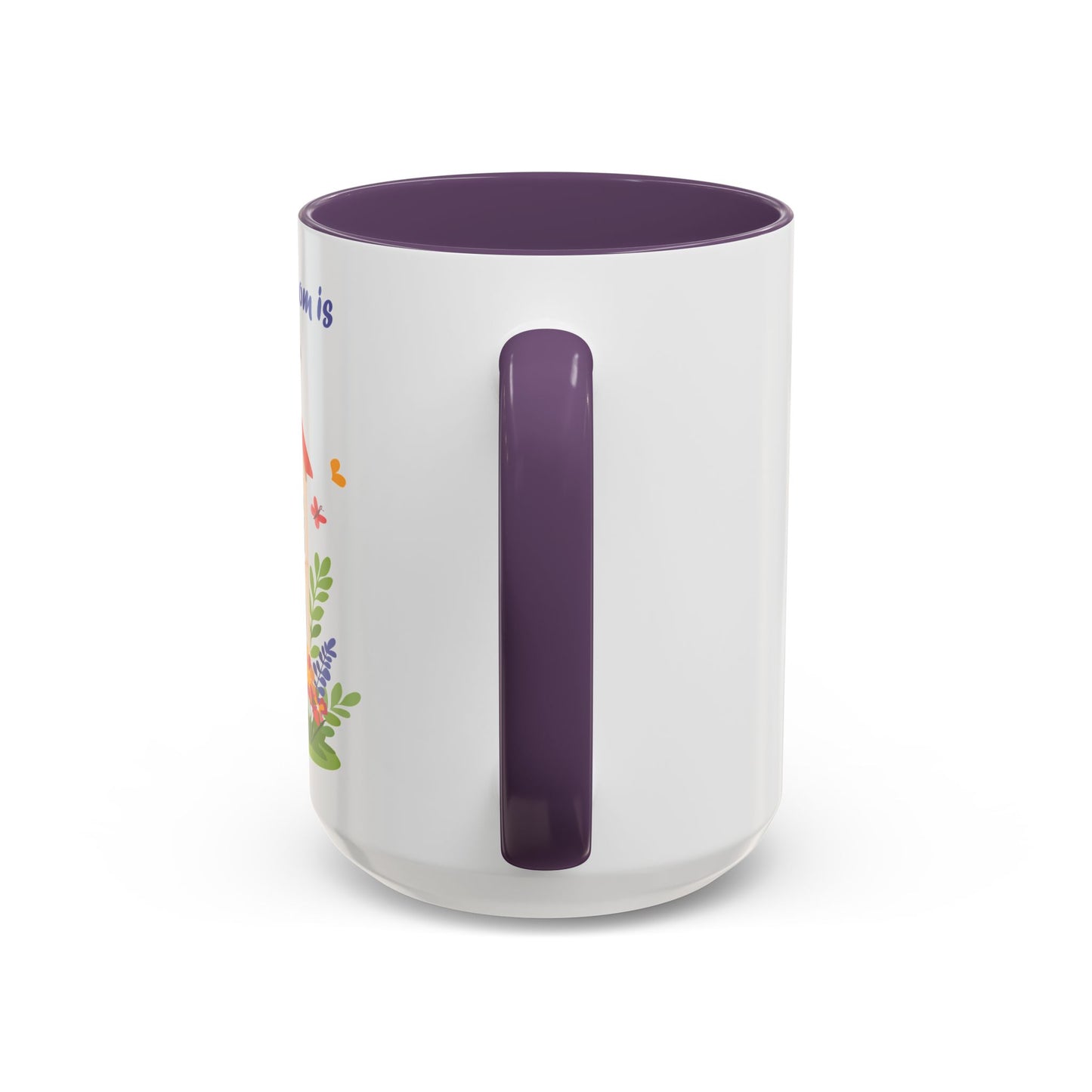 Home is Where Mom Is Accent Coffee Mug - Cute Floral Design (11oz & 15oz)