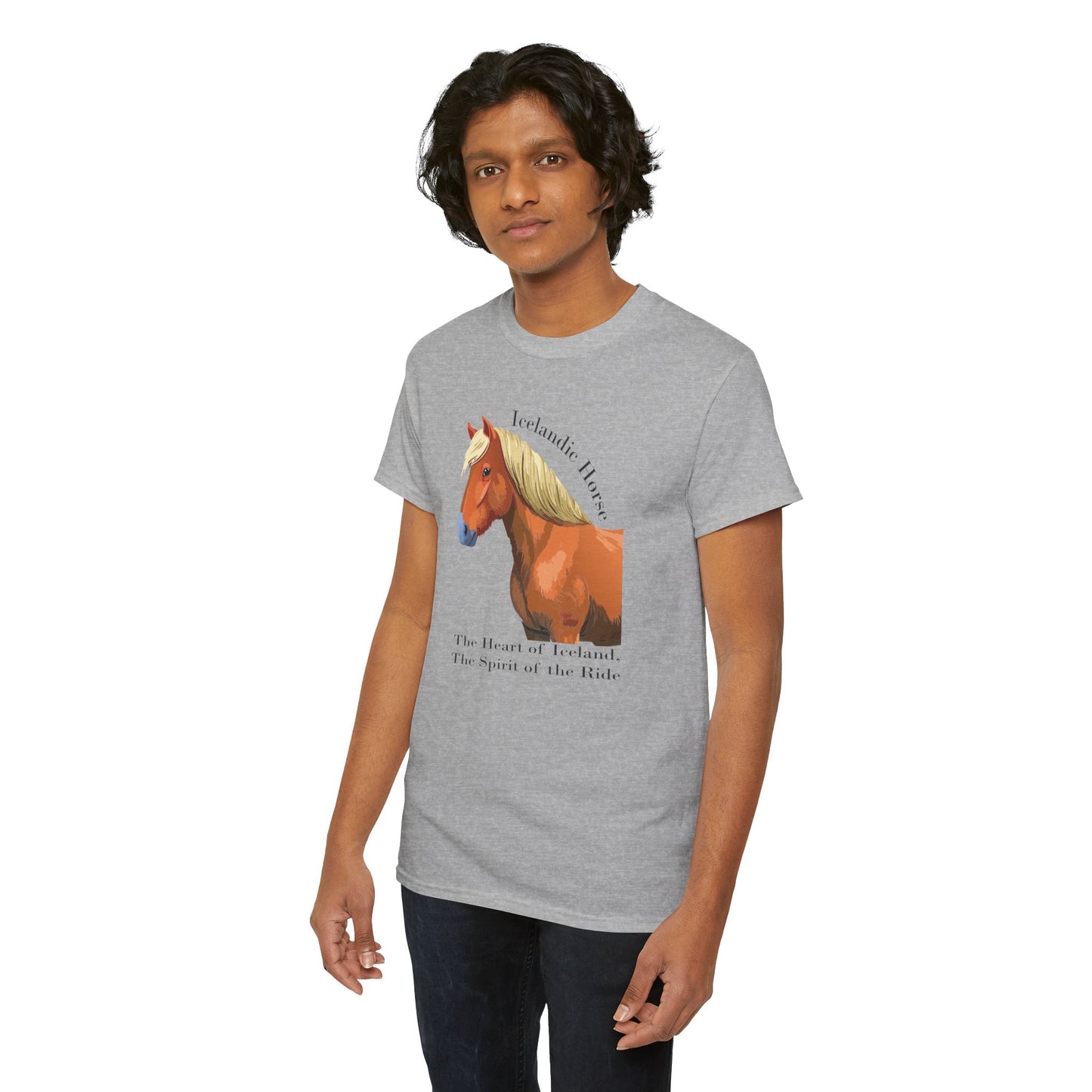 Icelandic Horse Unisex Heavy Cotton Tee - The Heart of Iceland, The Spirit of the Ride