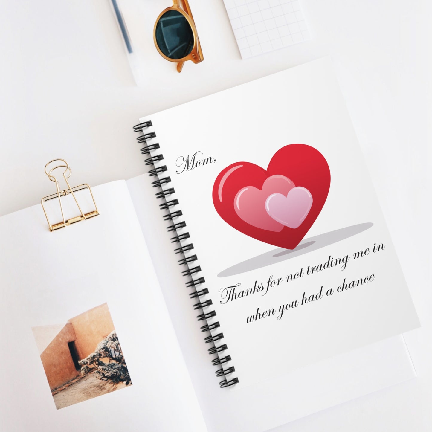 Heartfelt Spiral Notebook for Mom - Thank You Gift