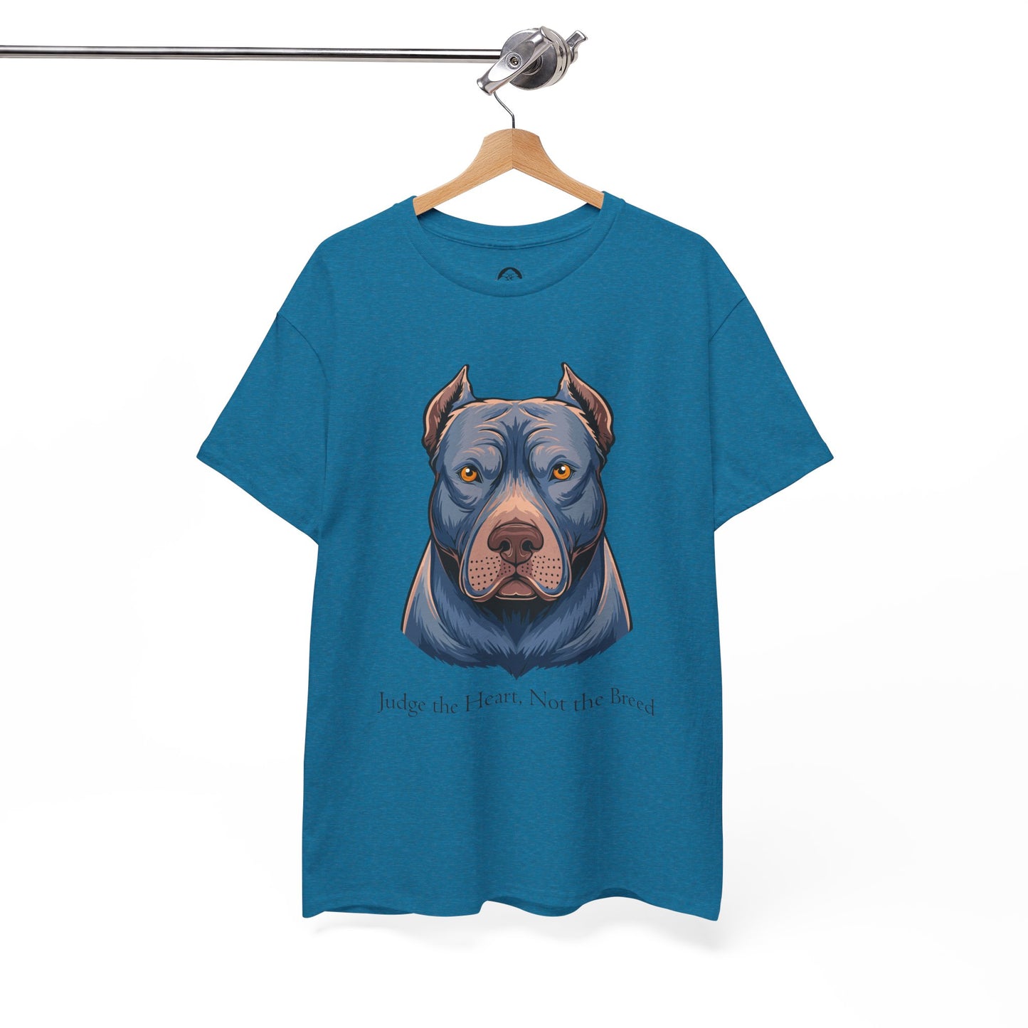 Camiseta unisex de algodón grueso Pit Bull - Juzga el corazón, no la raza