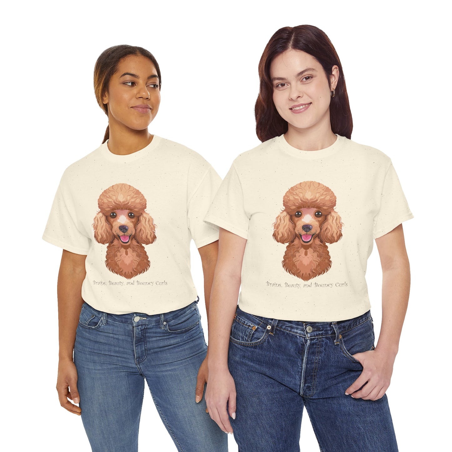 Caniche - Camiseta unisex de algodón grueso con inteligencia, belleza y rizos elásticos