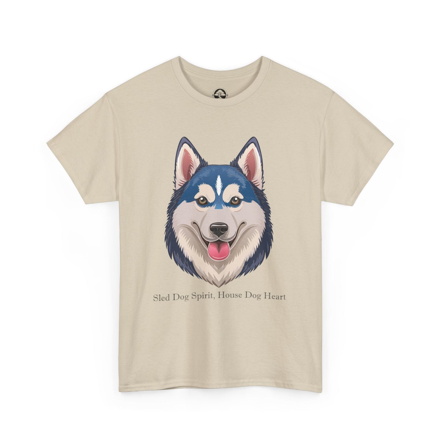 Camiseta unisex de algodón grueso con espíritu de perro de trineo y corazón de perro doméstico de Siberian Huskey