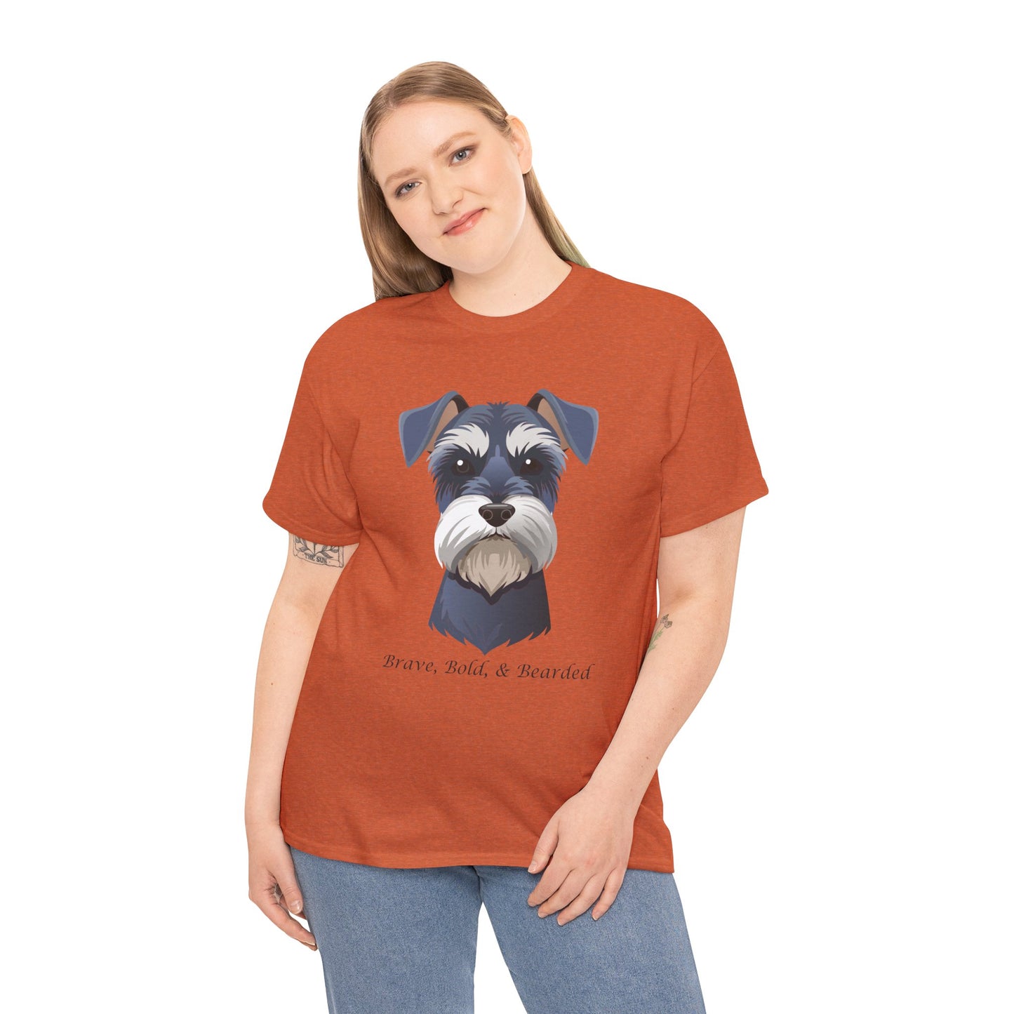 Miniature Schnauzer - Brave, Bold & Bearded Unisex Heavy Cotton T-Shirt