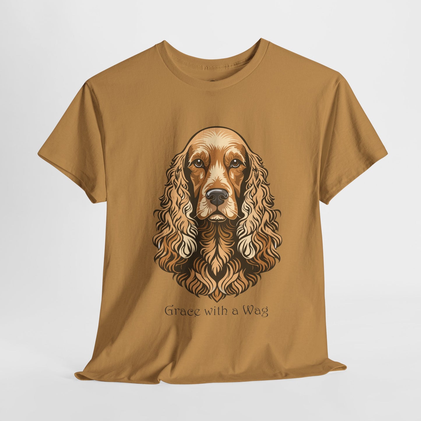 Camiseta unisex de algodón grueso con diseño de Cocker Spaniel - Grace with a Wag