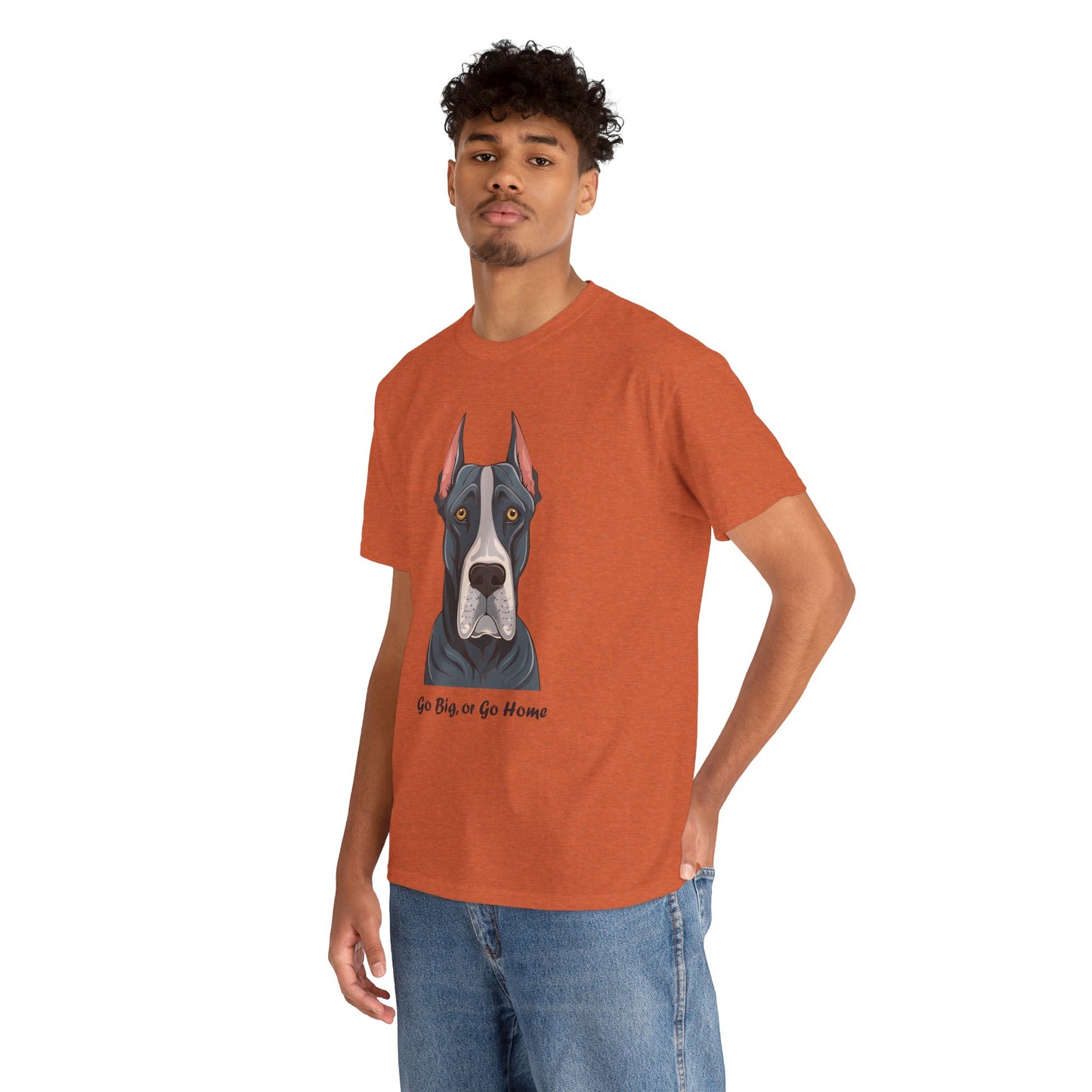 Camiseta unisex de algodón grueso "Gran Danés - Go Big, or Go Home"