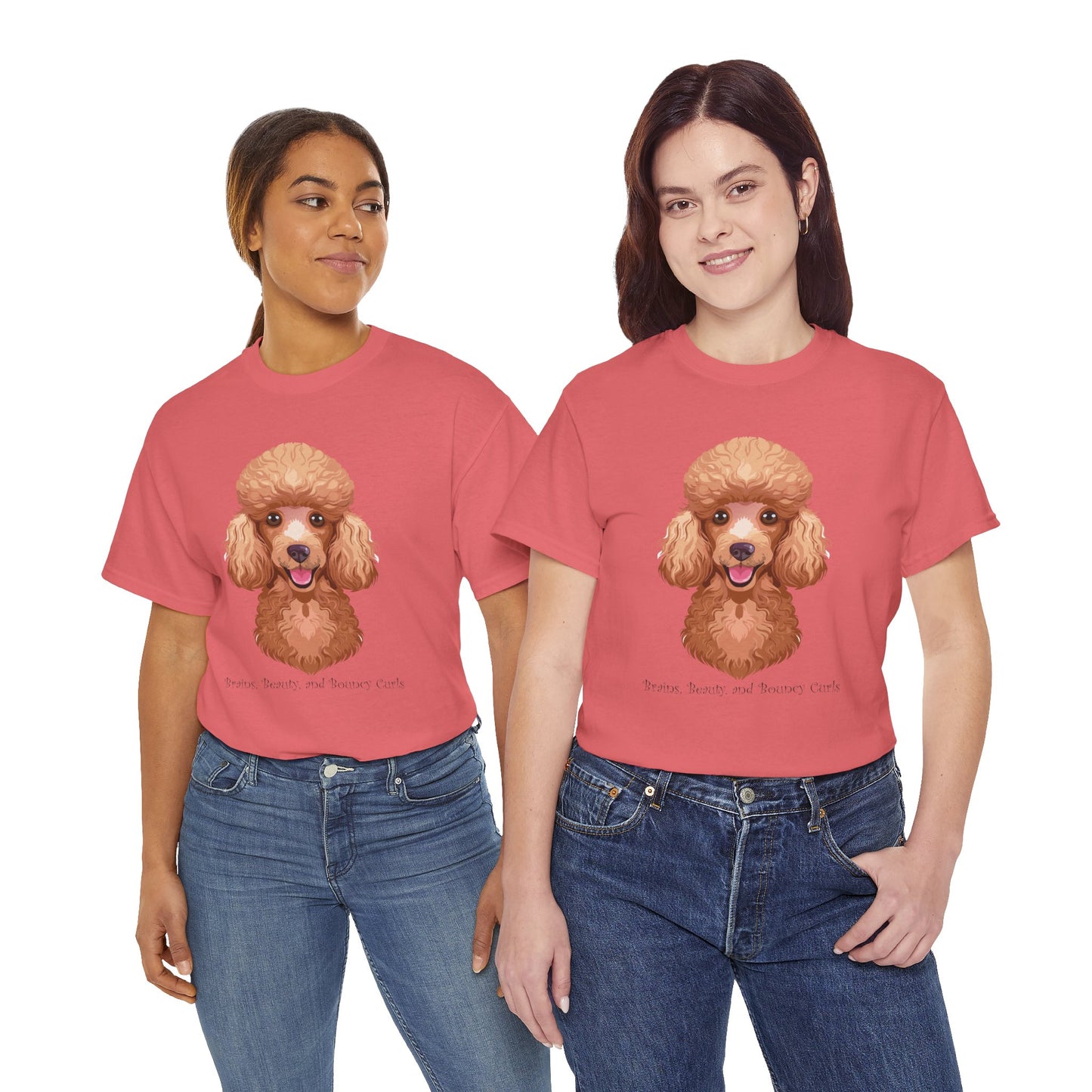 Caniche - Camiseta unisex de algodón grueso con inteligencia, belleza y rizos elásticos