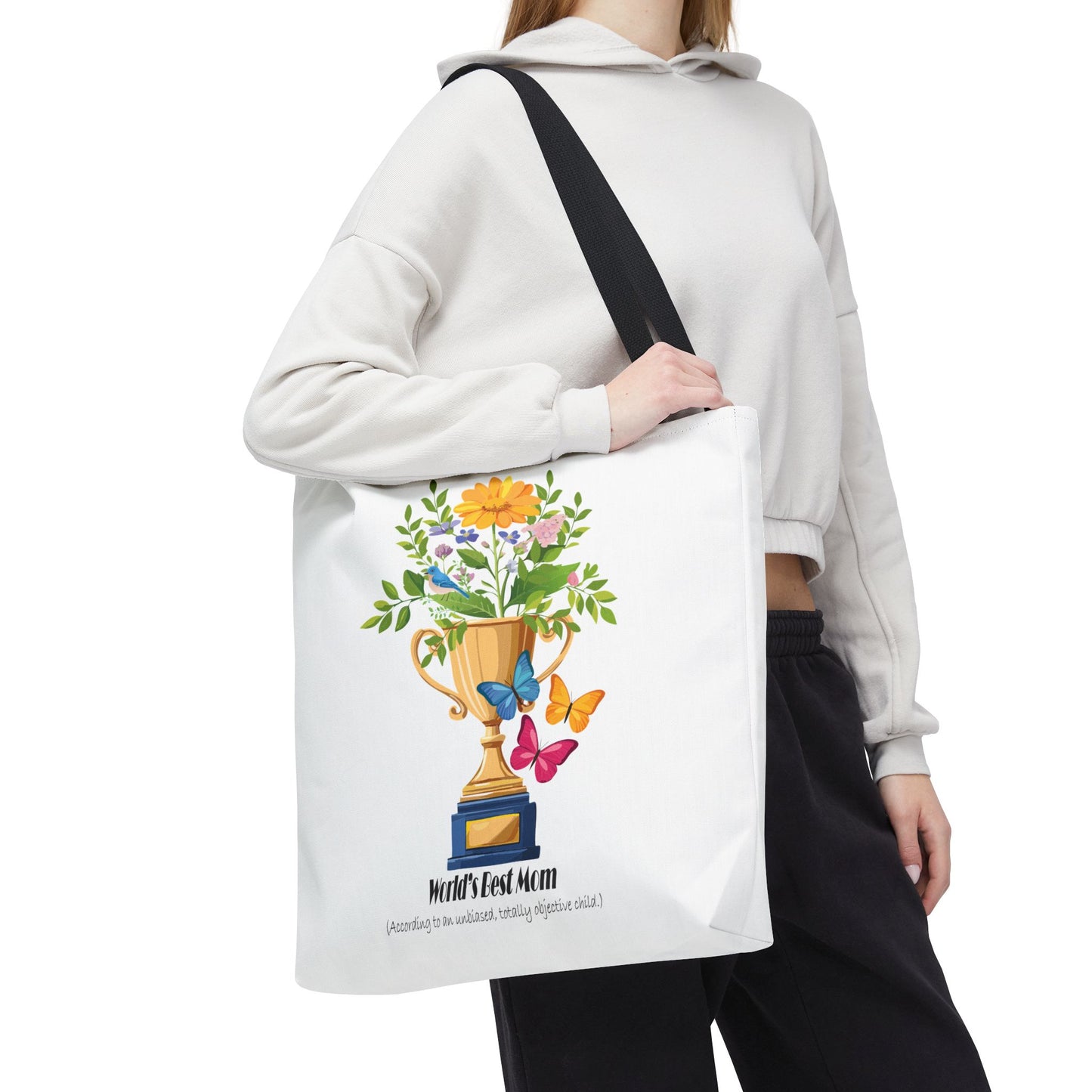 Floral Trophy Tote Bag - World's Best Mom Design