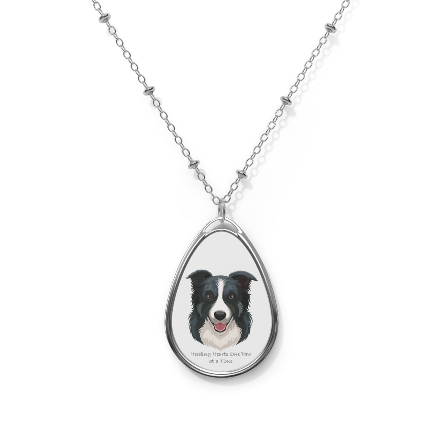 Border Collie Oval Necklace - Perfect Gift for Dog Lovers