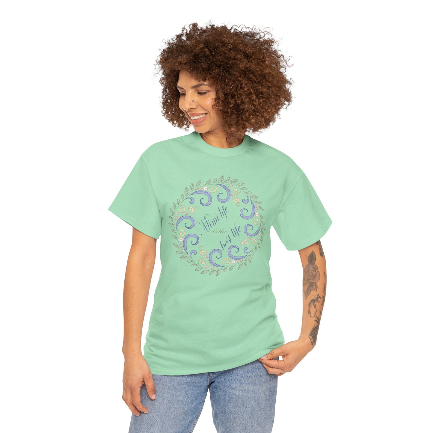 Inspirational Unisex Heavy Cotton Tee - "Mimi Life is the best life"