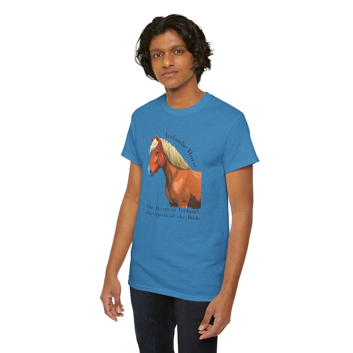 Icelandic Horse Unisex Heavy Cotton Tee - The Heart of Iceland, The Spirit of the Ride