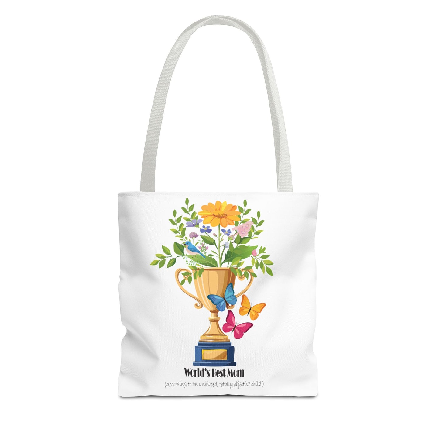 Floral Trophy Tote Bag - World's Best Mom Design