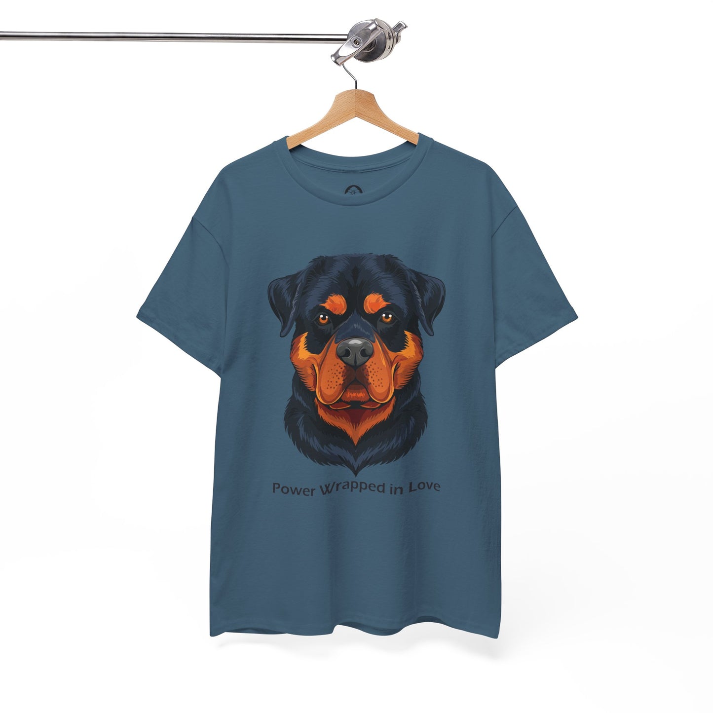 Camiseta unisex de algodón grueso Rottweiler - Power Wraped in Lover