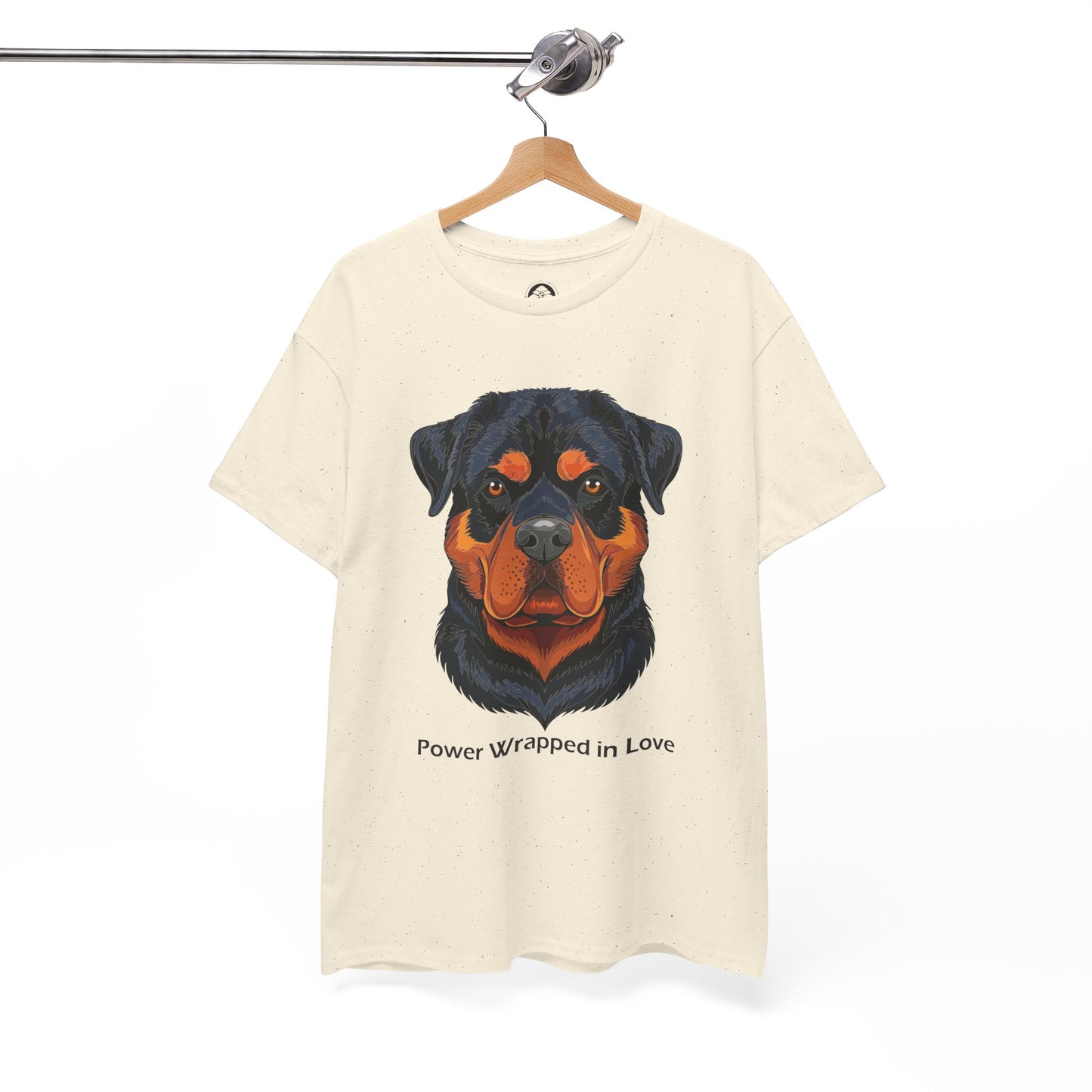 Camiseta unisex de algodón grueso Rottweiler - Power Wraped in Lover