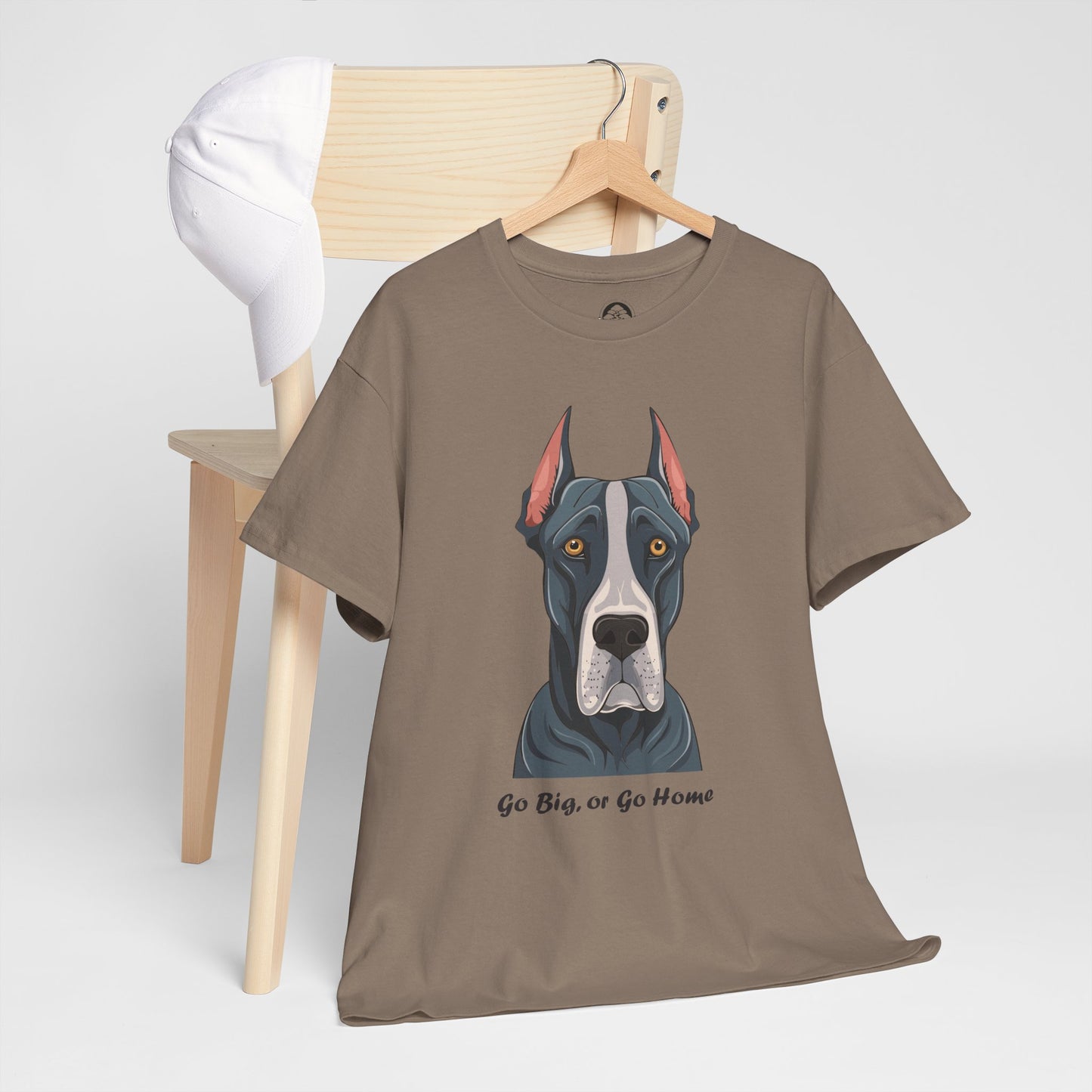 Camiseta unisex de algodón grueso "Gran Danés - Go Big, or Go Home"