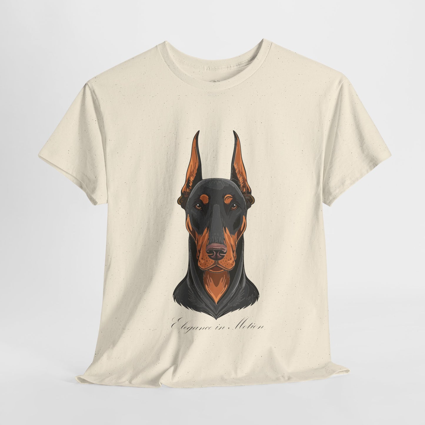 Doberman - Camiseta unisex de algodón grueso Elegancia en movimiento
