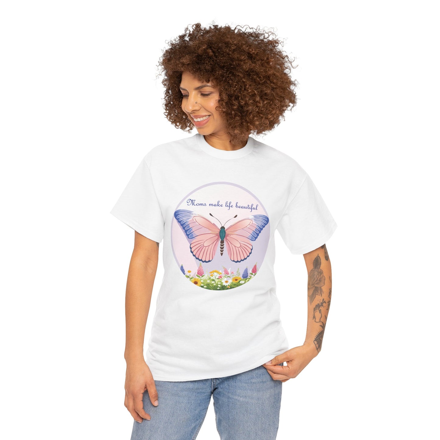 Mom Makes Life Beautiful Butterfly Tee