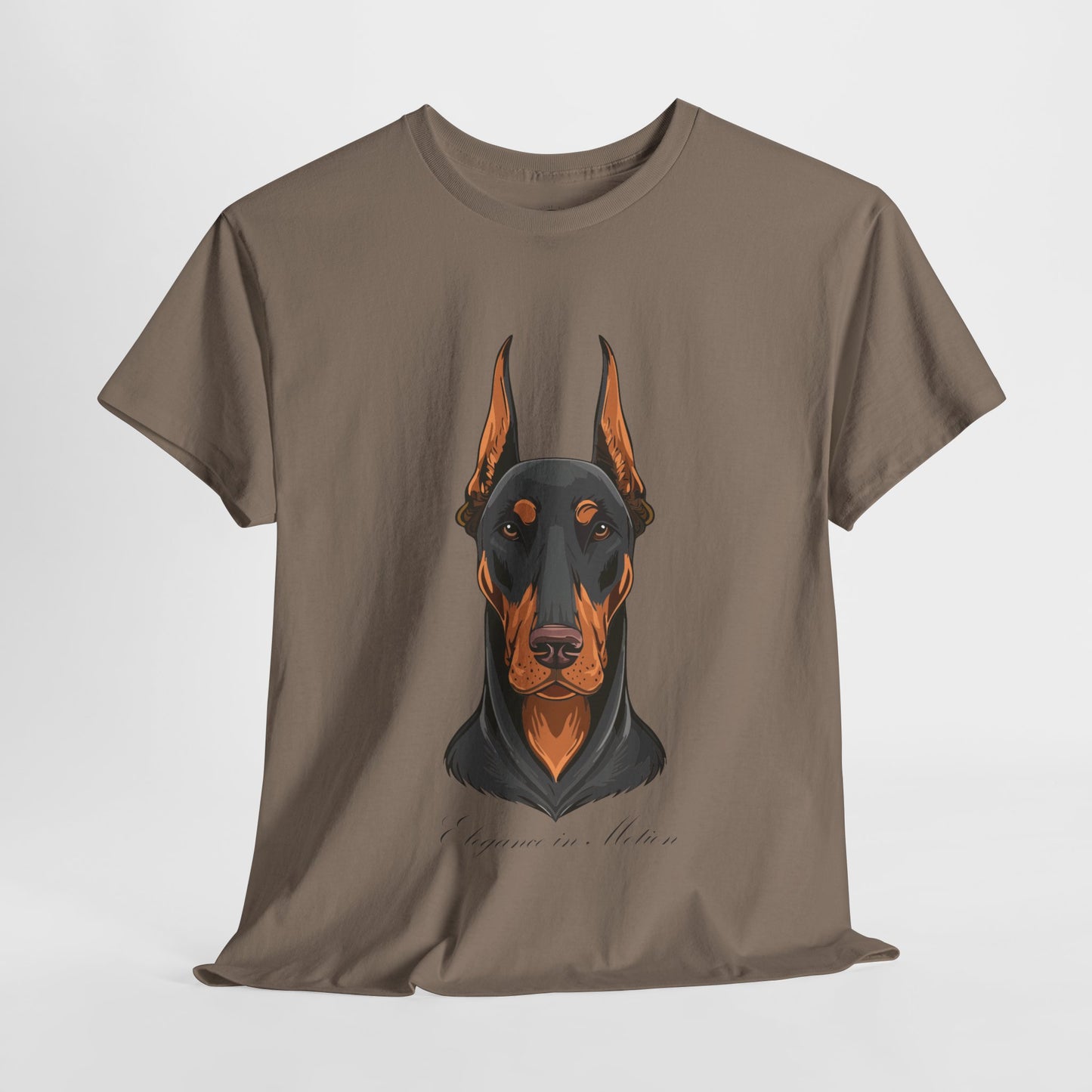 Doberman - Camiseta unisex de algodón grueso Elegancia en movimiento