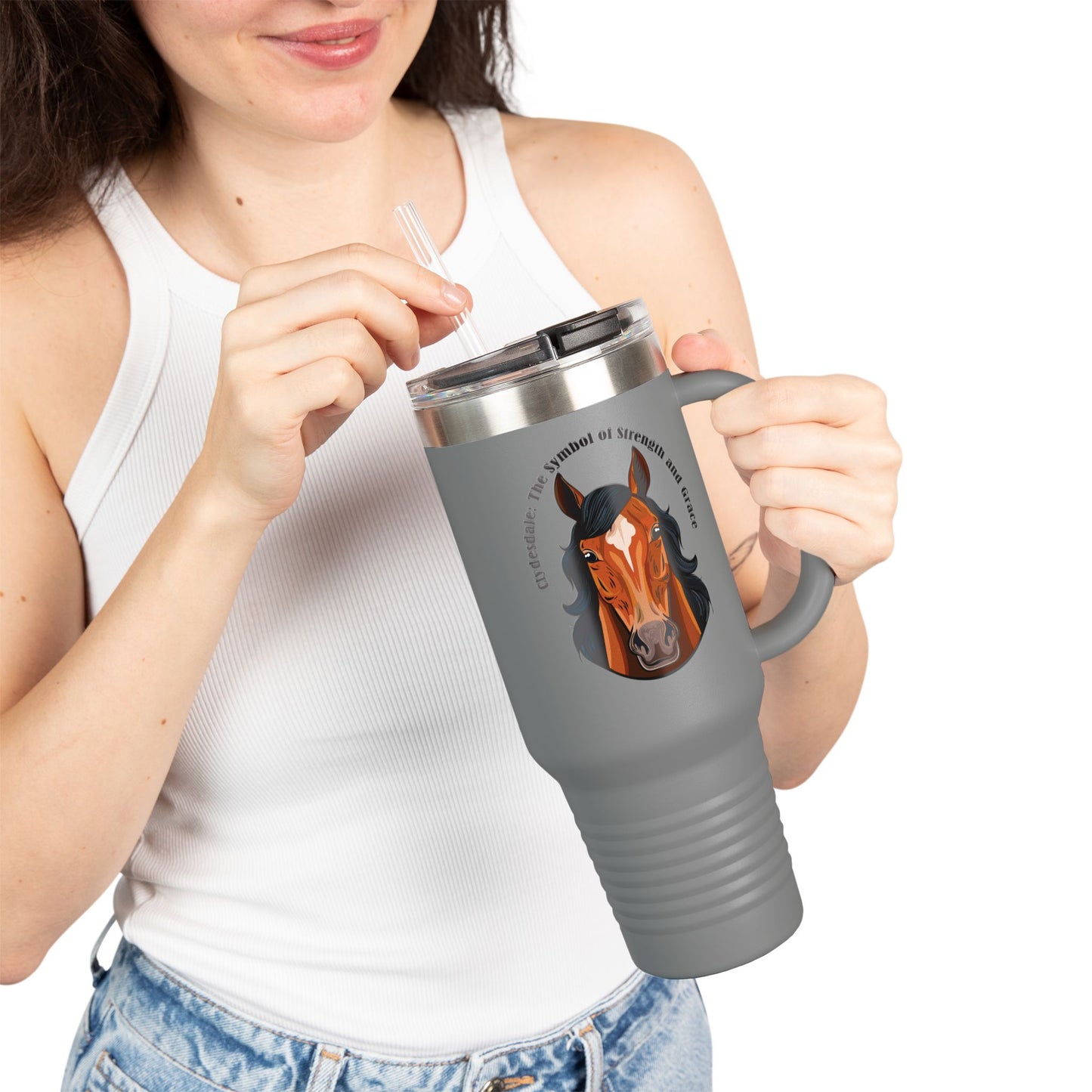 Clydesdale Insulated Travel Mug - Equine Inspiration, 40oz - Perfect for Horse Lovers