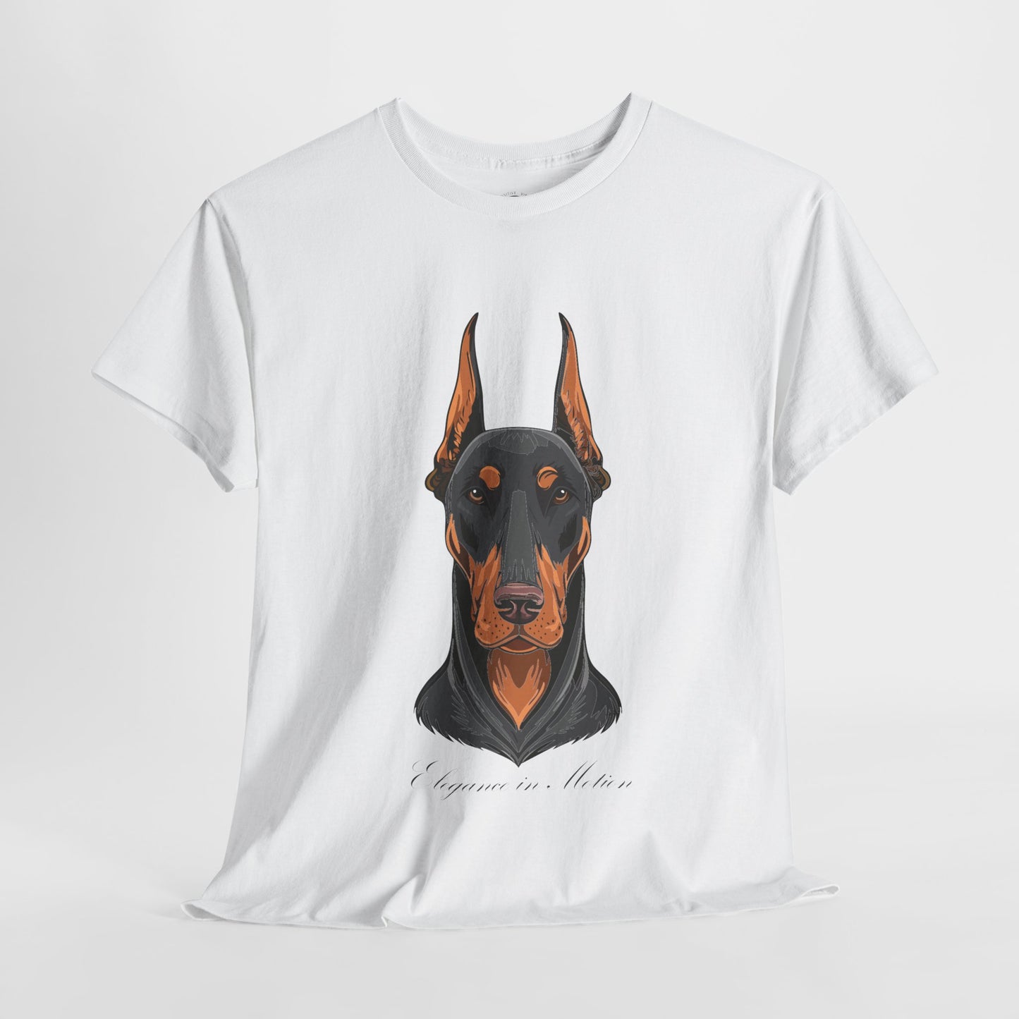 Doberman - Camiseta unisex de algodón grueso Elegancia en movimiento