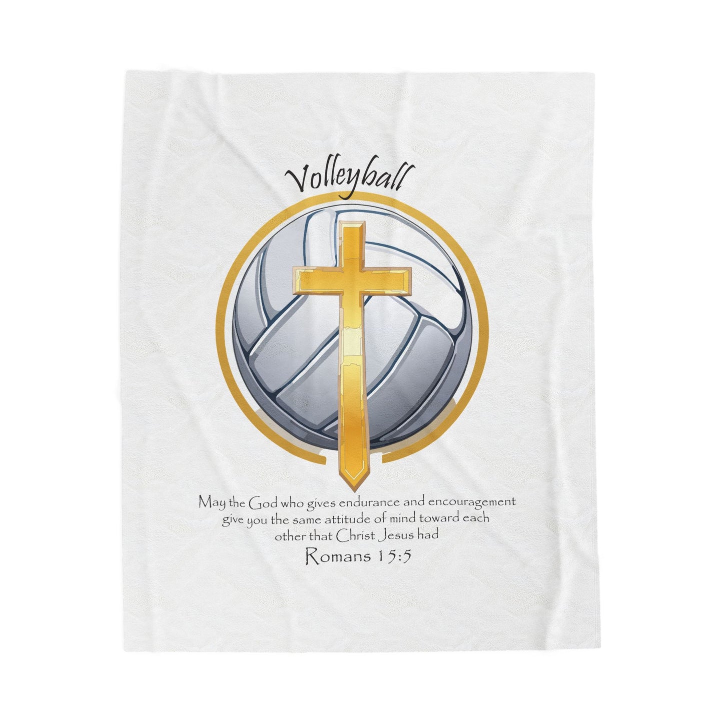 Manta de terciopelo con diseño de voleibol inspiradora - Faith & Comfort