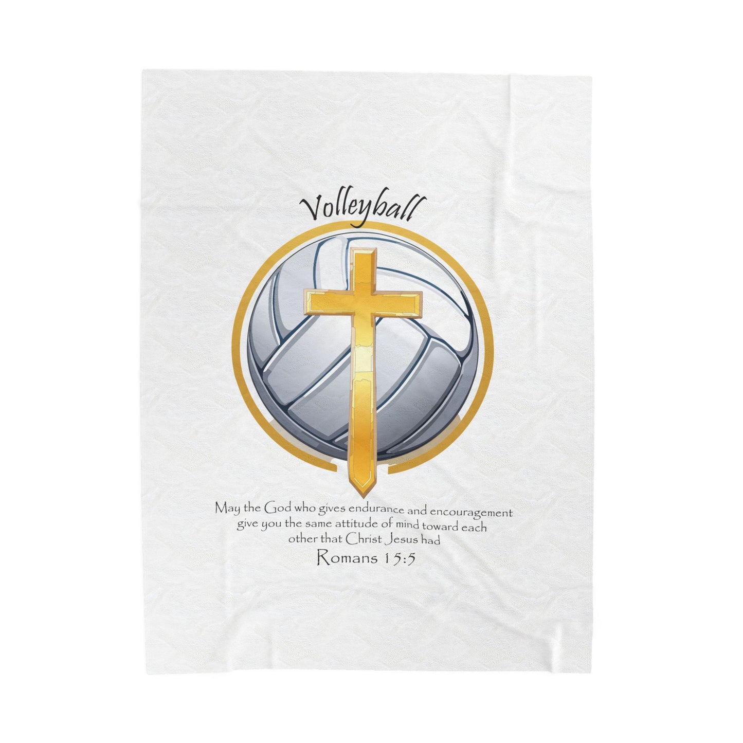 Manta de terciopelo con diseño de voleibol inspiradora - Faith & Comfort