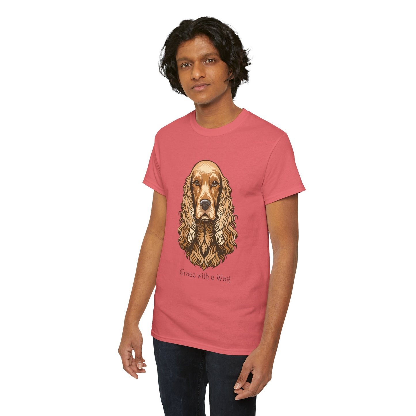 Camiseta unisex de algodón grueso con diseño de Cocker Spaniel - Grace with a Wag