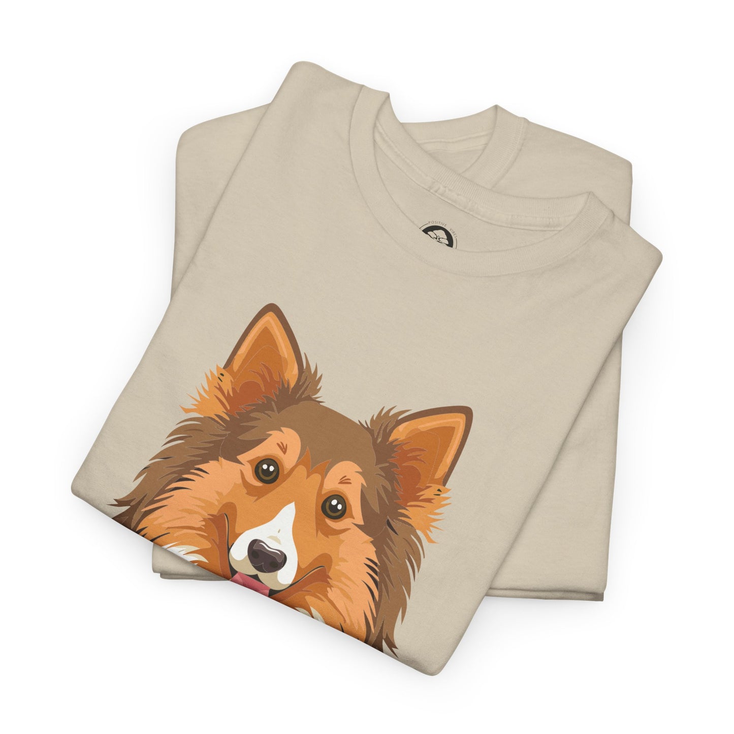 Camiseta unisex de algodón grueso con diseño de perro pastor de Shetland: gracia, inteligencia y mucho pelo