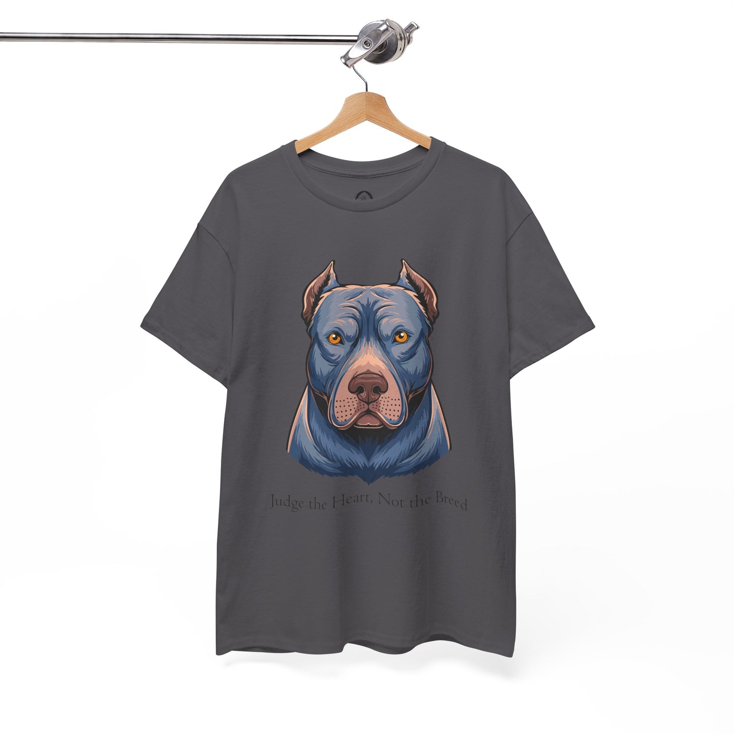Camiseta unisex de algodón grueso Pit Bull - Juzga el corazón, no la raza