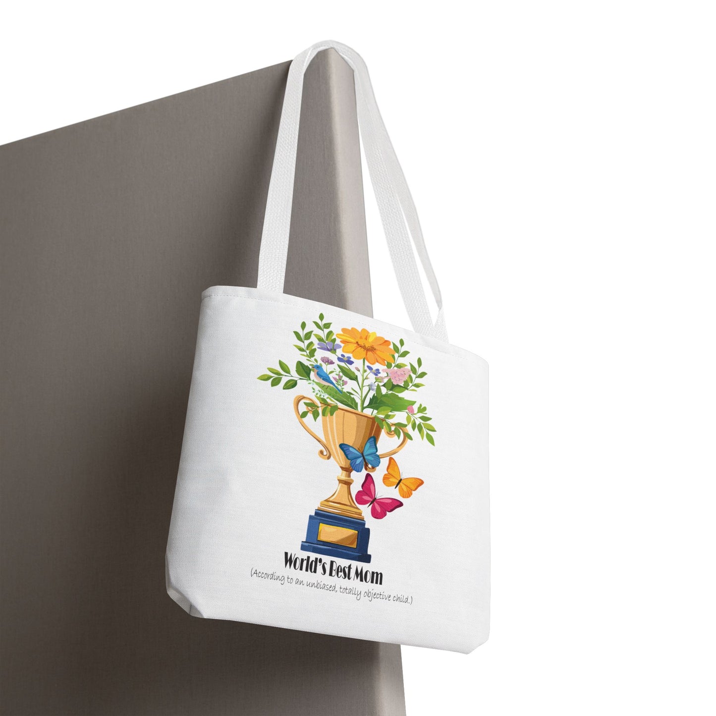 Floral Trophy Tote Bag - World's Best Mom Design