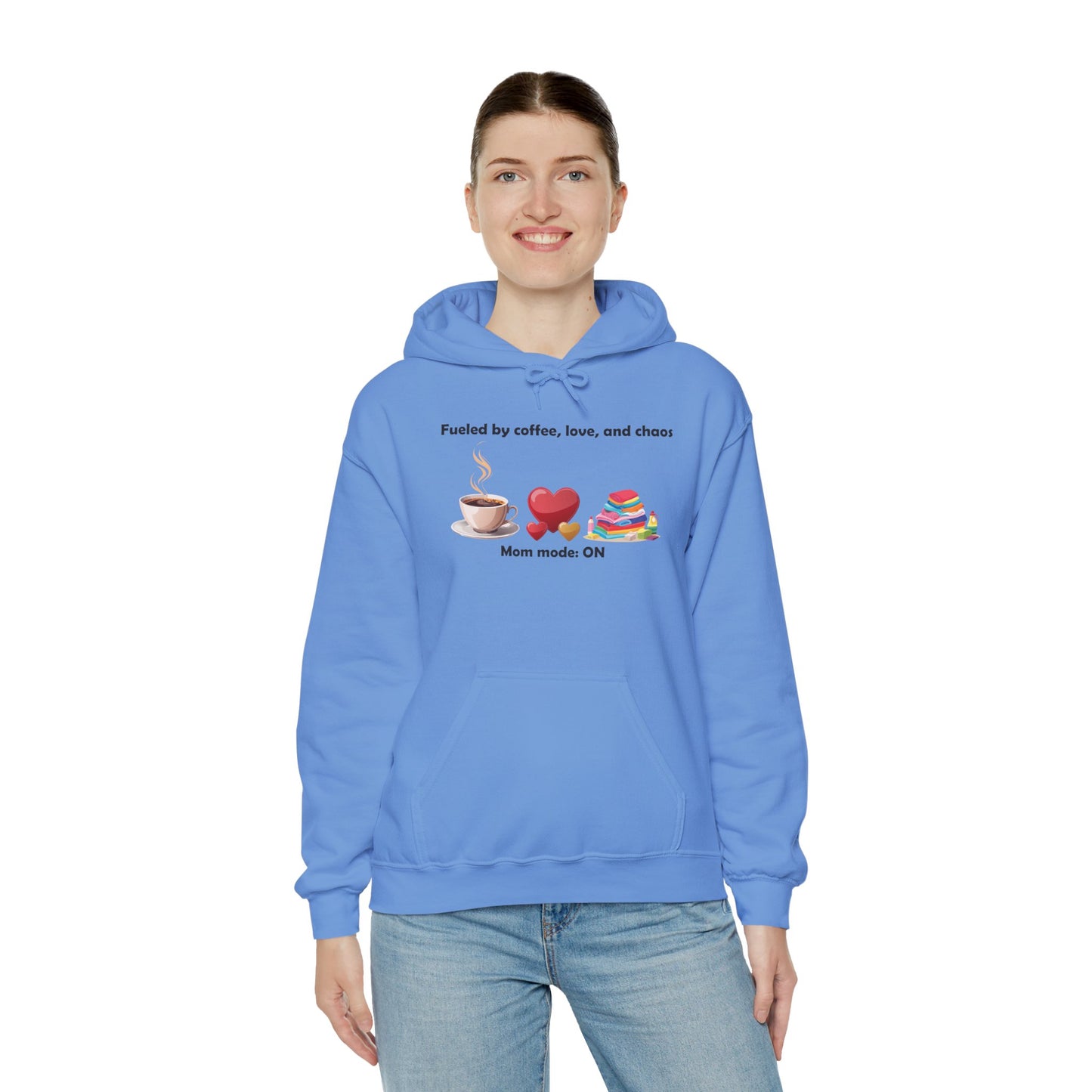 Mom Life Sweatshirt - Fueled by Coffee, Love, and Chaos