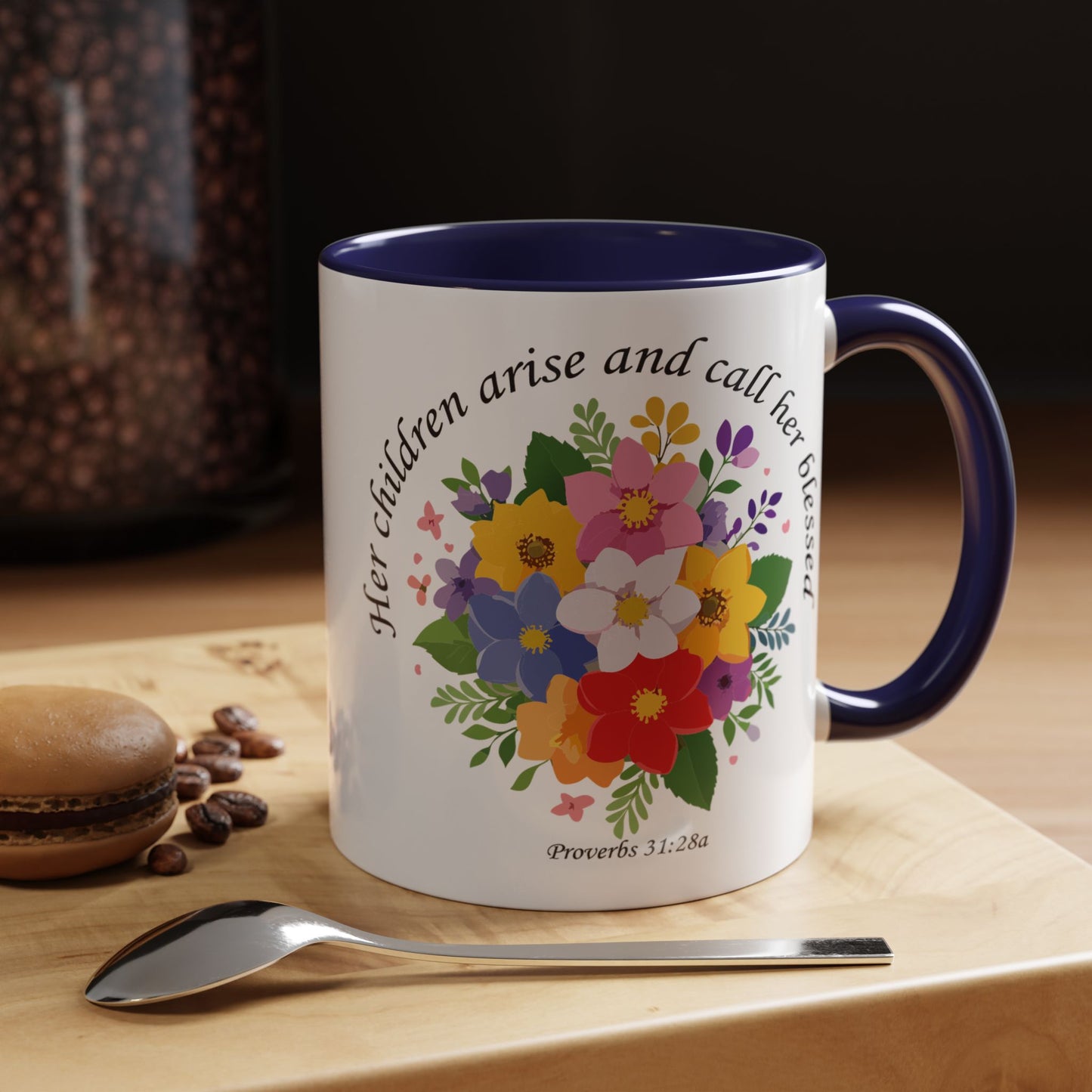 Floral Inspirational Coffee Mug - 'Her Children Arise and Call Her Blessed' - Perfect Gift for Moms