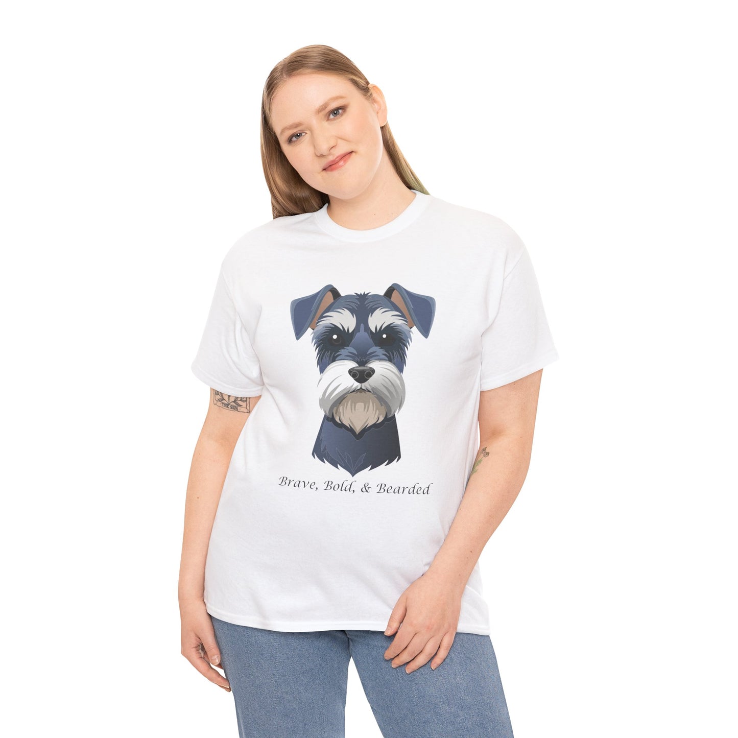 Miniature Schnauzer - Brave, Bold & Bearded Unisex Heavy Cotton T-Shirt