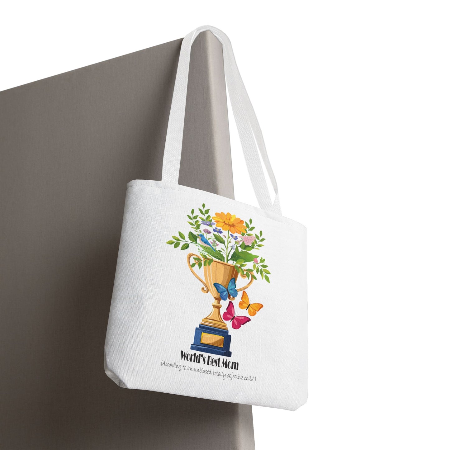 Floral Trophy Tote Bag - World's Best Mom Design