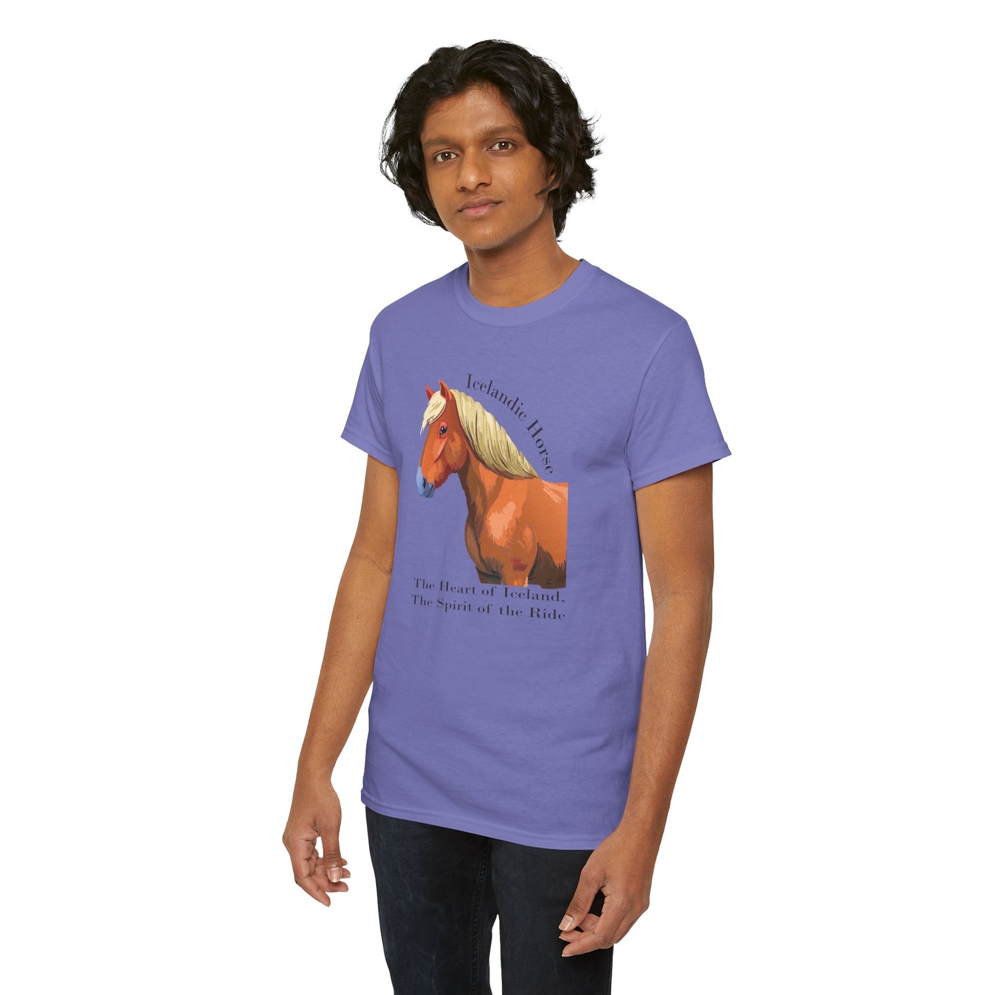 Icelandic Horse Unisex Heavy Cotton Tee - The Heart of Iceland, The Spirit of the Ride