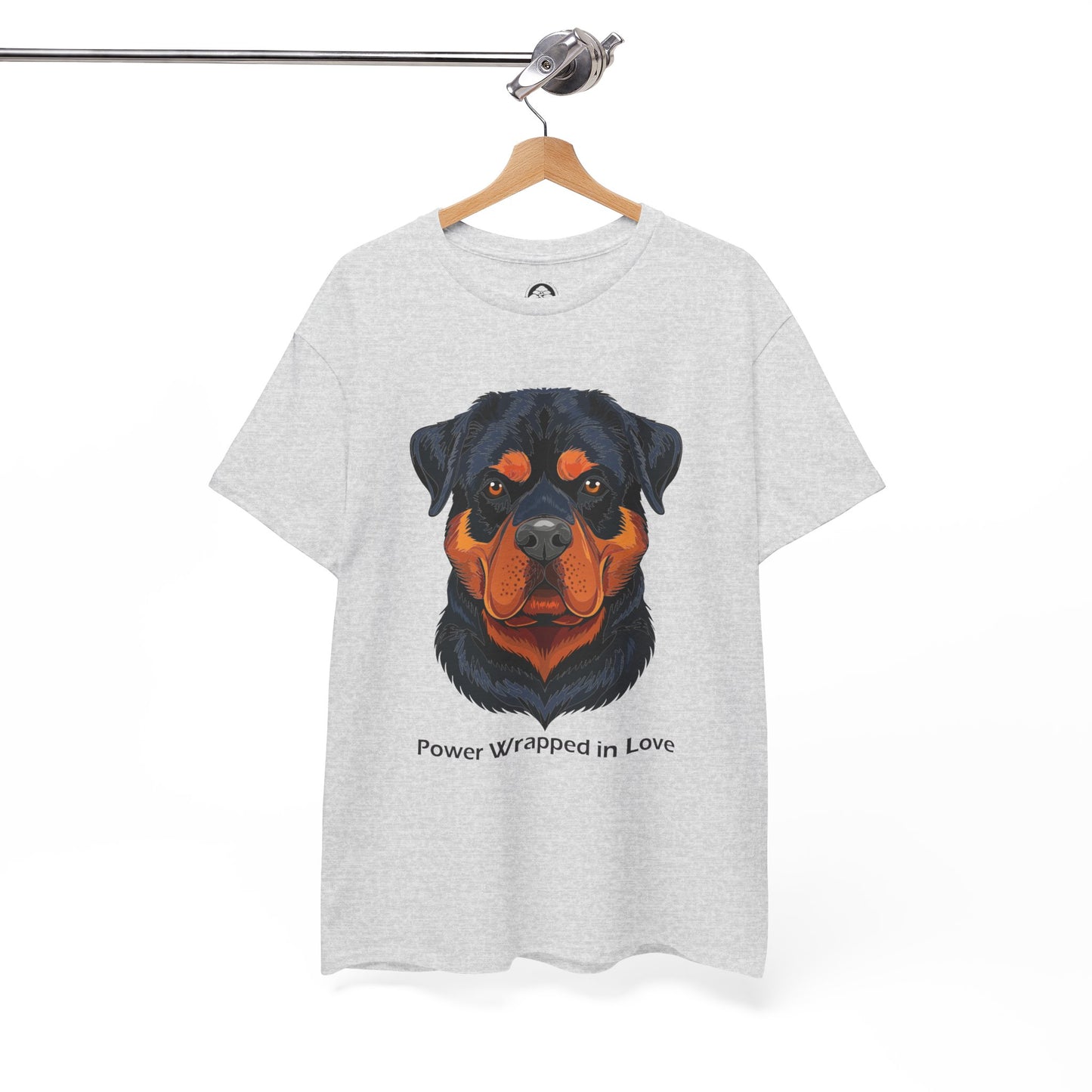 Camiseta unisex de algodón grueso Rottweiler - Power Wraped in Lover