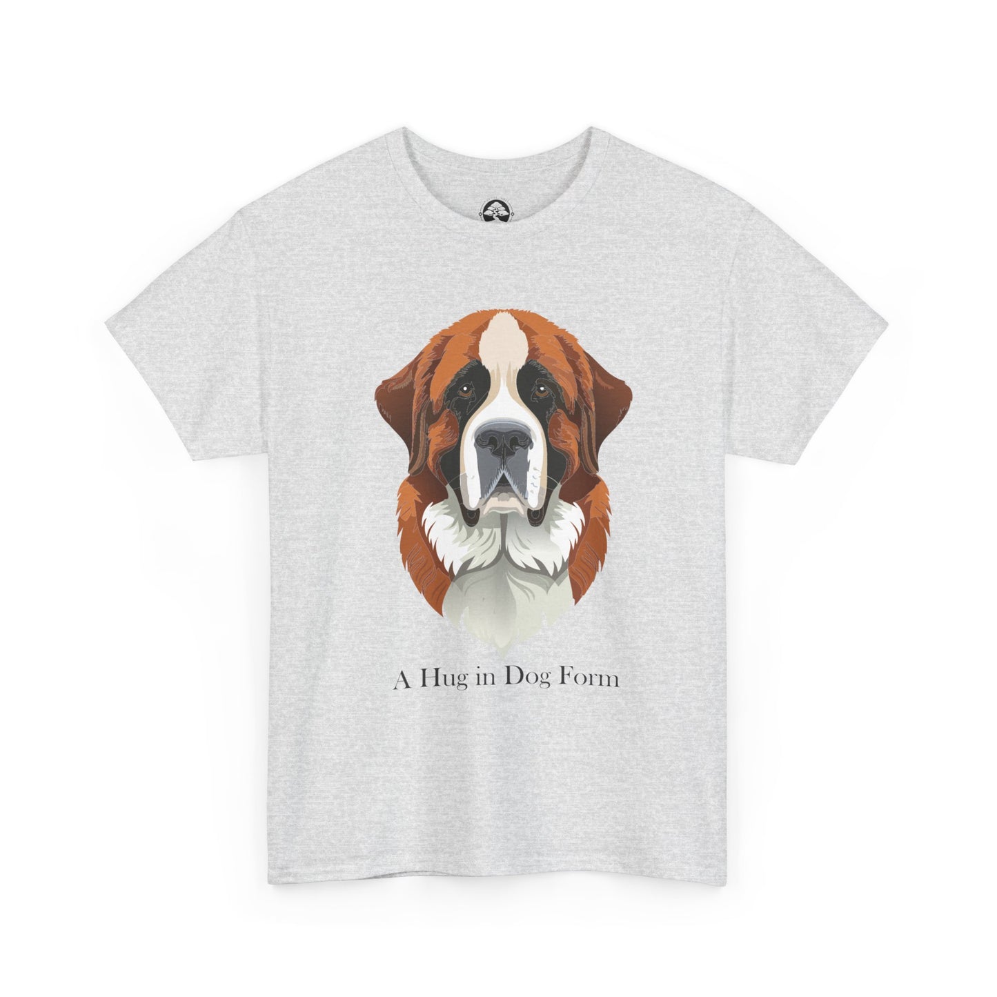 Camiseta unisex de algodón grueso con diseño de San Bernardo: Un abrazo en forma de perro