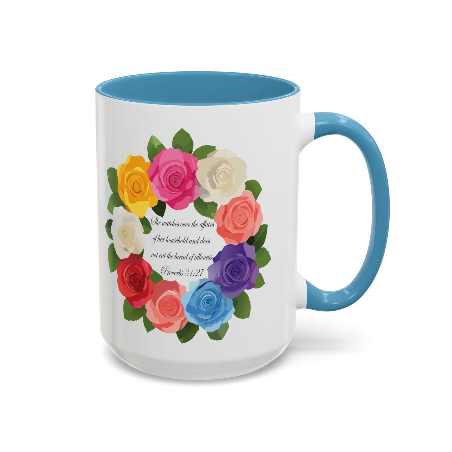 Inspirational Floral Coffee Mug for Mom- Proverbs 31:27