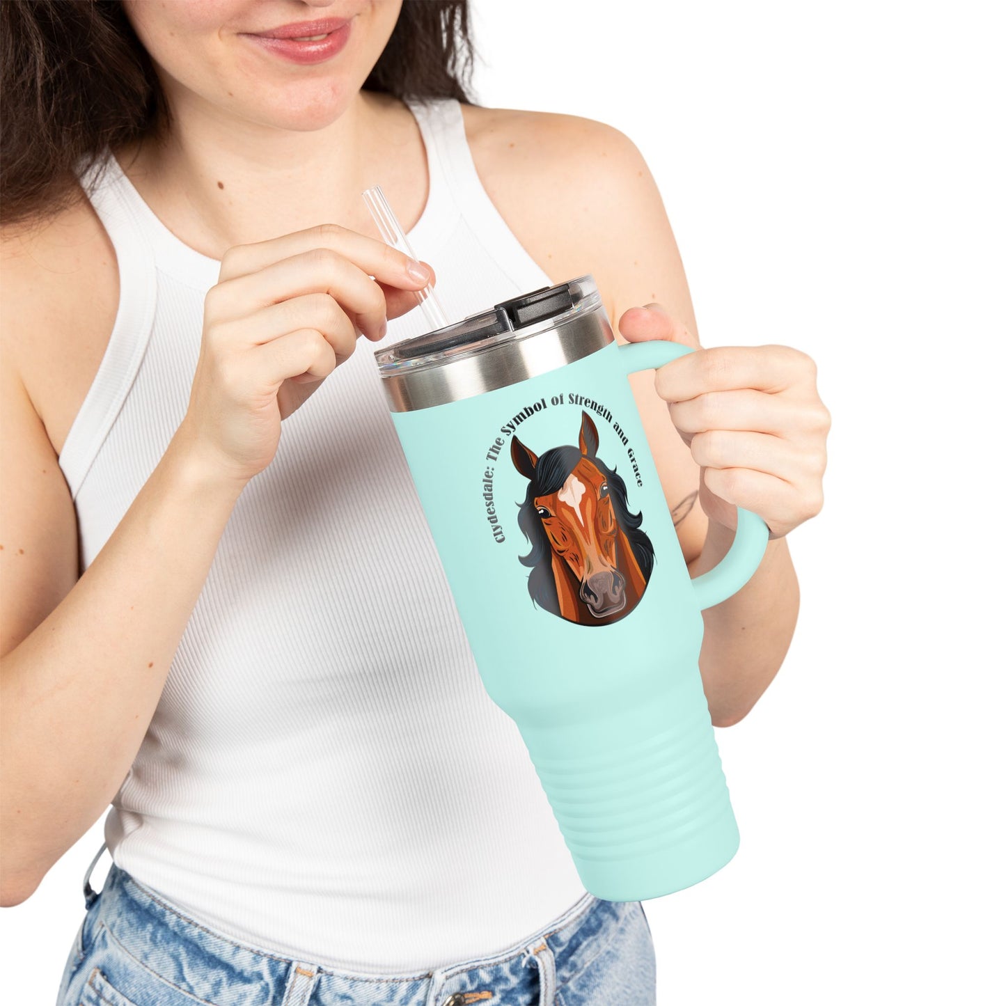Clydesdale Insulated Travel Mug - Equine Inspiration, 40oz - Perfect for Horse Lovers