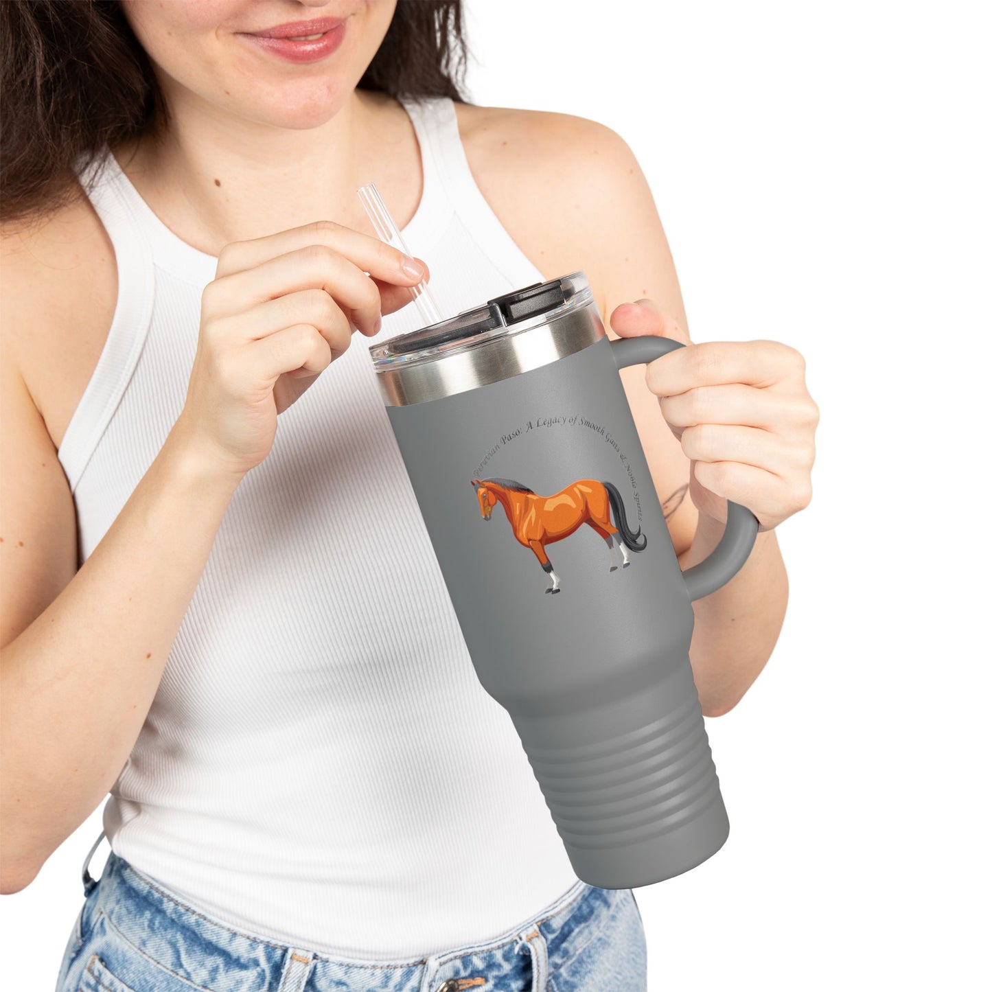 Peruvian Paso Equestrian Insulated Travel Mug - 40oz with Horse Design