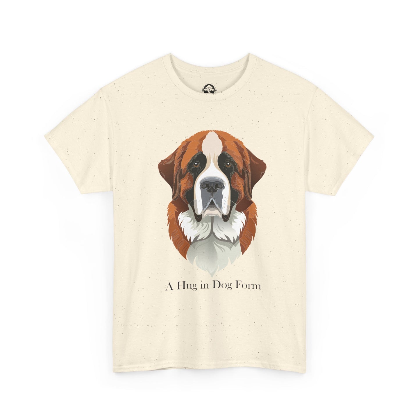 Camiseta unisex de algodón grueso con diseño de San Bernardo: Un abrazo en forma de perro