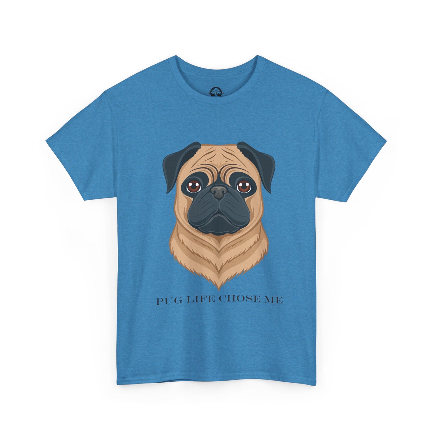 Pug - Camiseta unisex de algodón grueso "La vida de Pug me eligió"