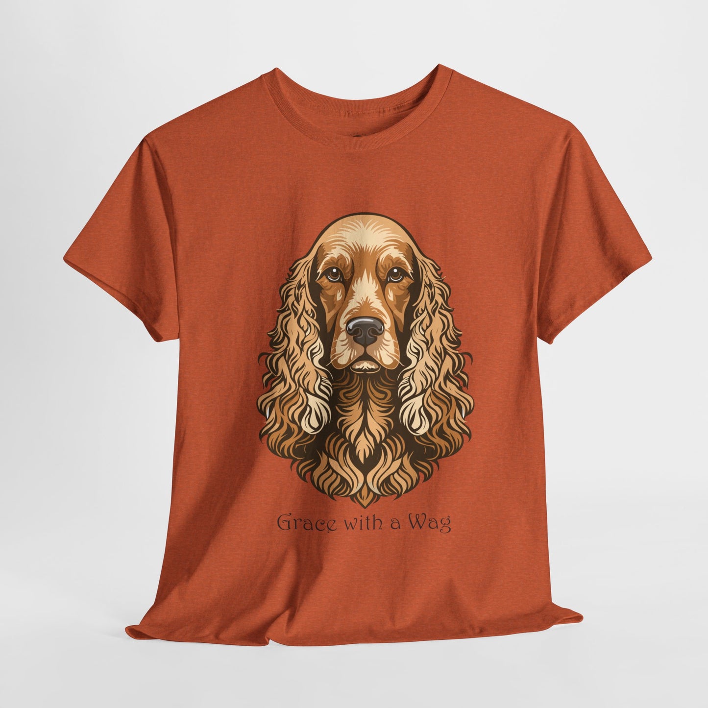 Camiseta unisex de algodón grueso con diseño de Cocker Spaniel - Grace with a Wag